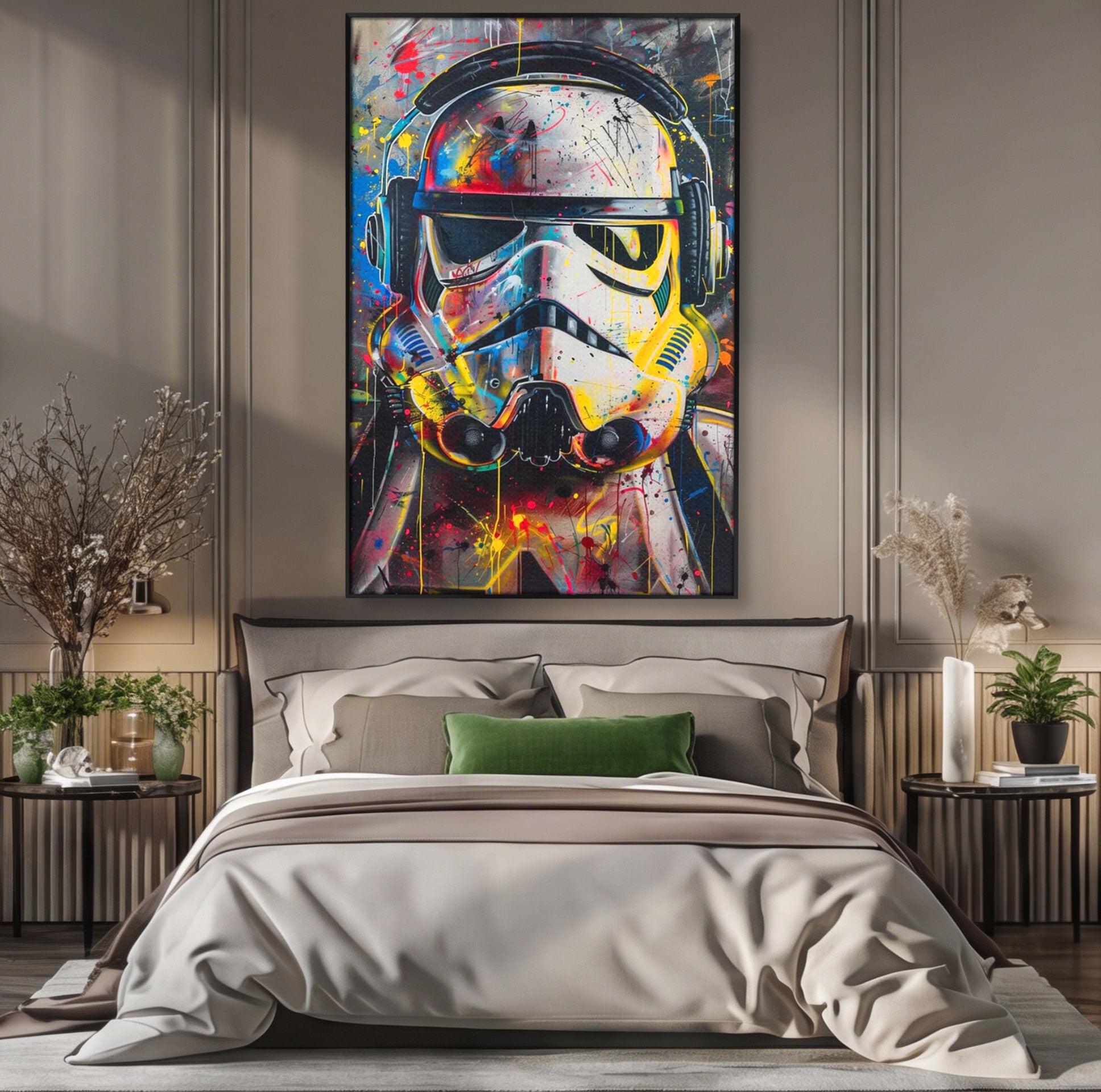 Tablou Canvas Premium LuxCanva® PI1222, Soldat Galactic Urban, Star, Wars, Graffiti, Living, Culori Intense, Culori Vibrante