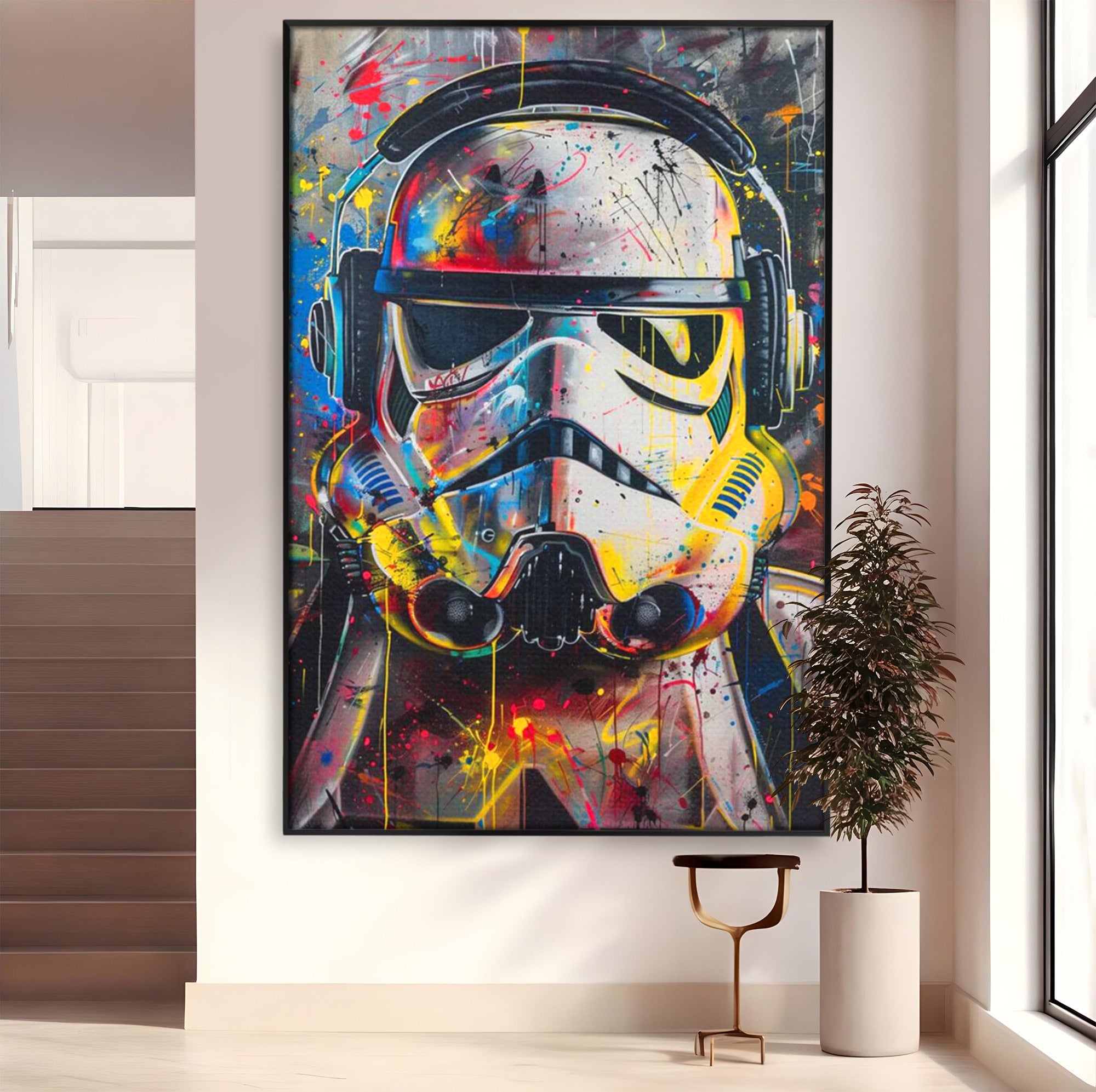 Tablou Canvas Premium LuxCanva® PI1222, Soldat Galactic Urban, Star, Wars, Graffiti, Living, Culori Intense, Culori Vibrante