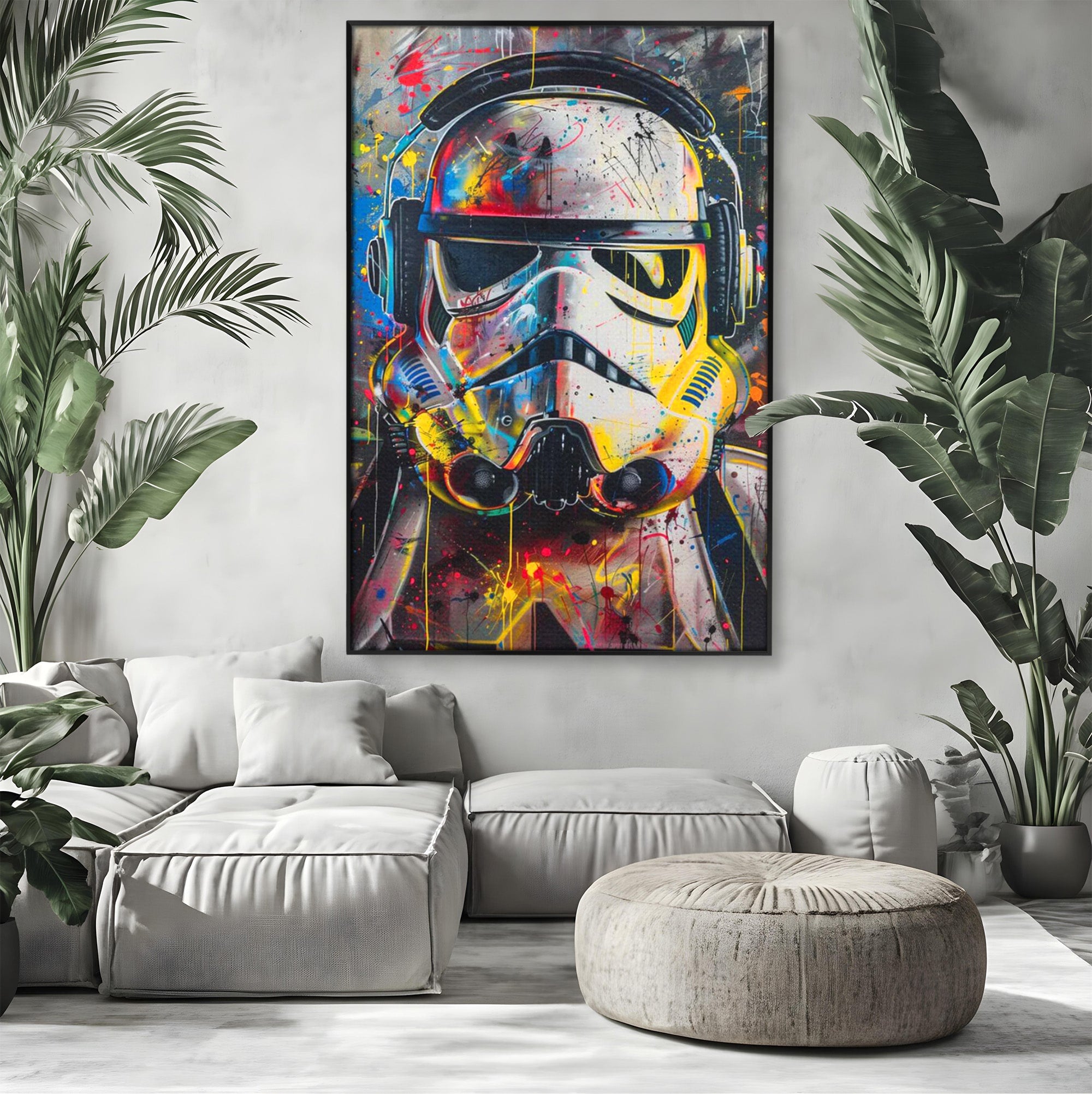 Tablou Canvas Premium LuxCanva® PI1222, Soldat Galactic Urban, Star, Wars, Graffiti, Living, Culori Intense, Culori Vibrante