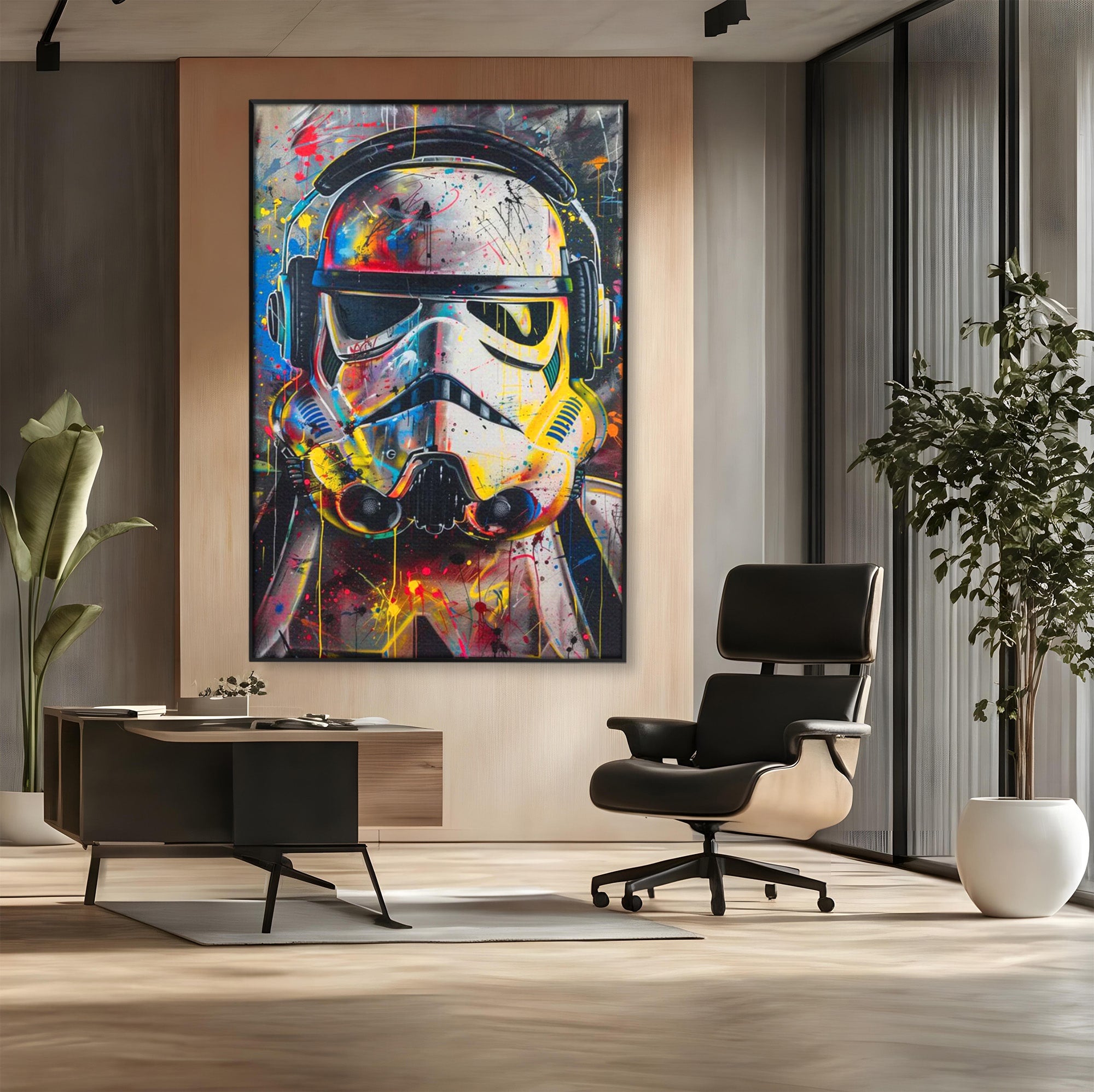 Tablou Canvas Premium LuxCanva® PI1222, Soldat Galactic Urban, Star, Wars, Graffiti, Living, Culori Intense, Culori Vibrante