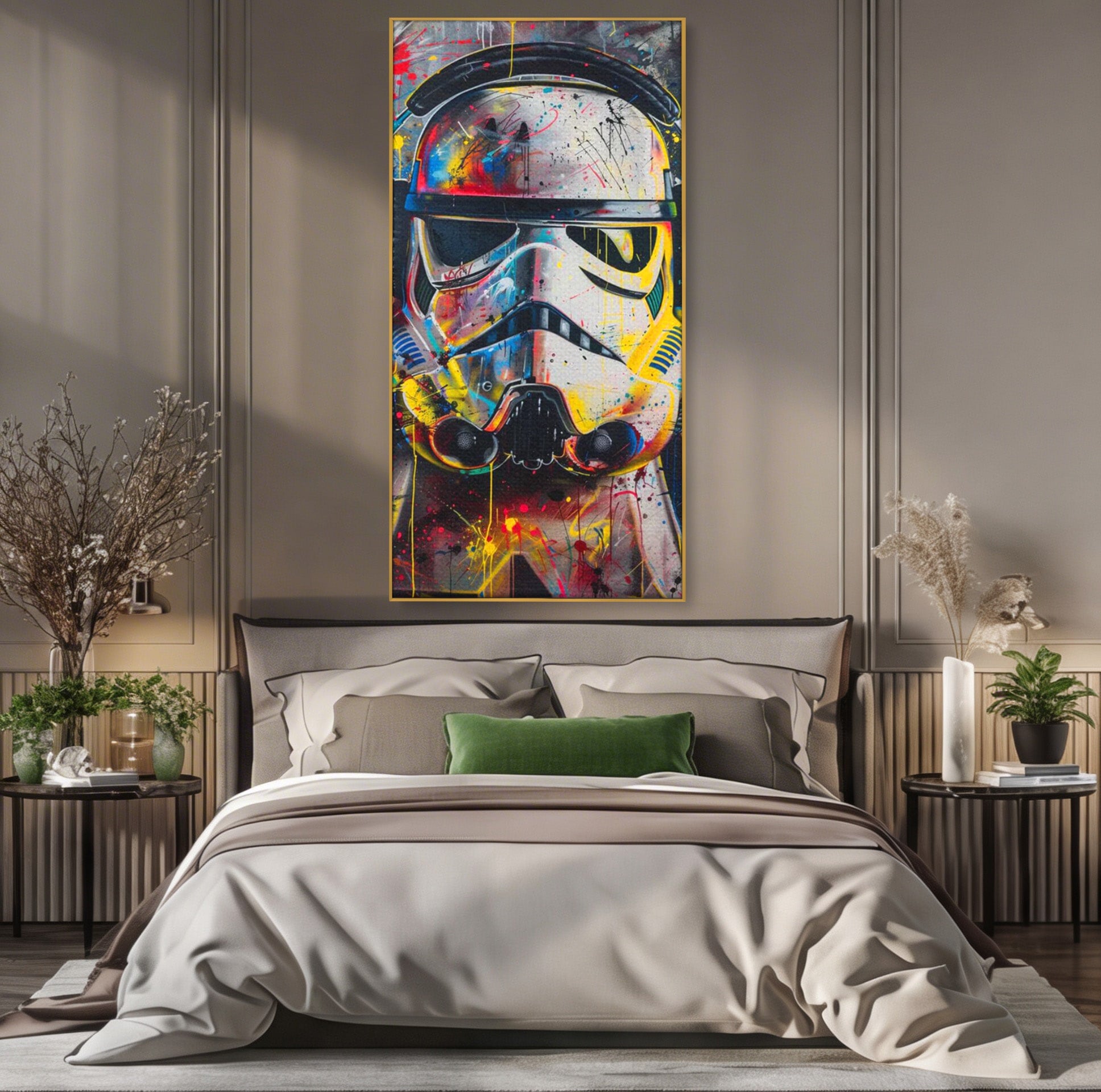 Tablou Canvas Premium LuxCanva® PI1222, Soldat Galactic Urban, Star, Wars, Graffiti, Living, Culori Intense, Culori Vibrante