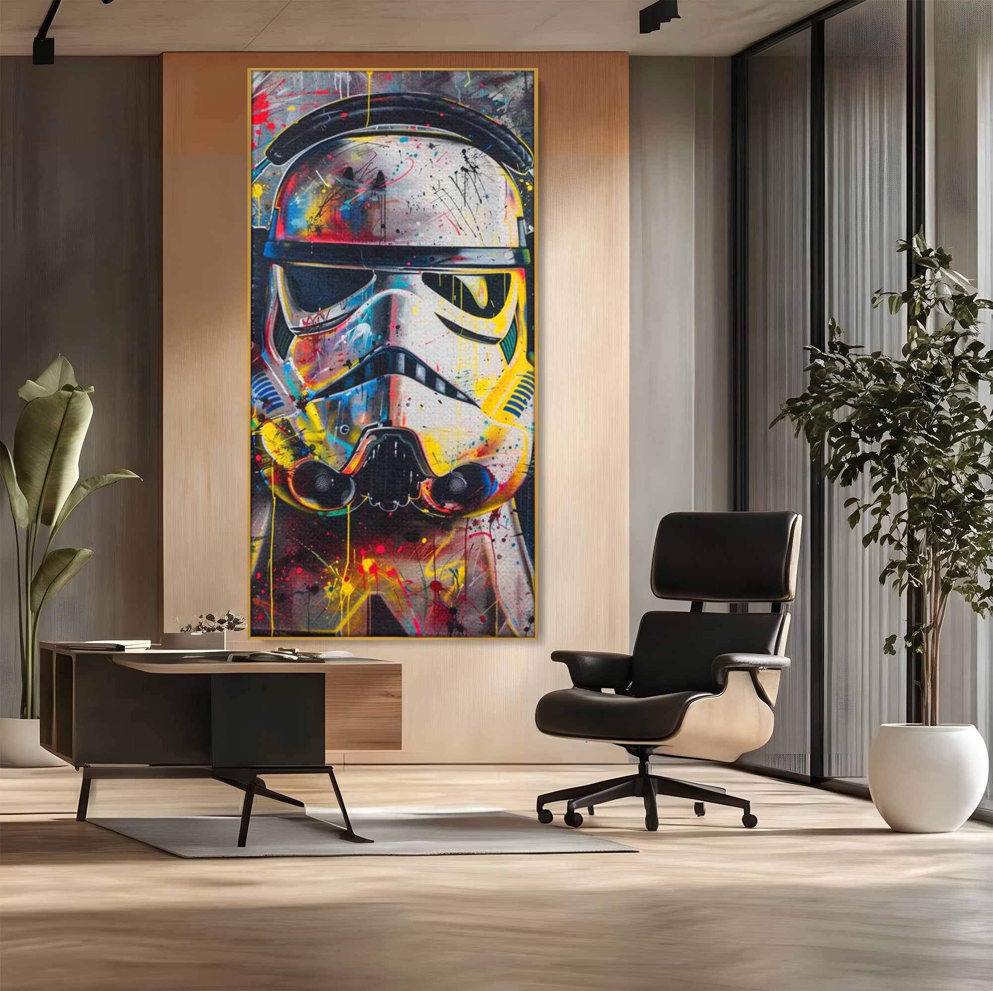 Tablou Canvas Premium LuxCanva® PI1222, Soldat Galactic Urban, Star, Wars, Graffiti, Living, Culori Intense, Culori Vibrante