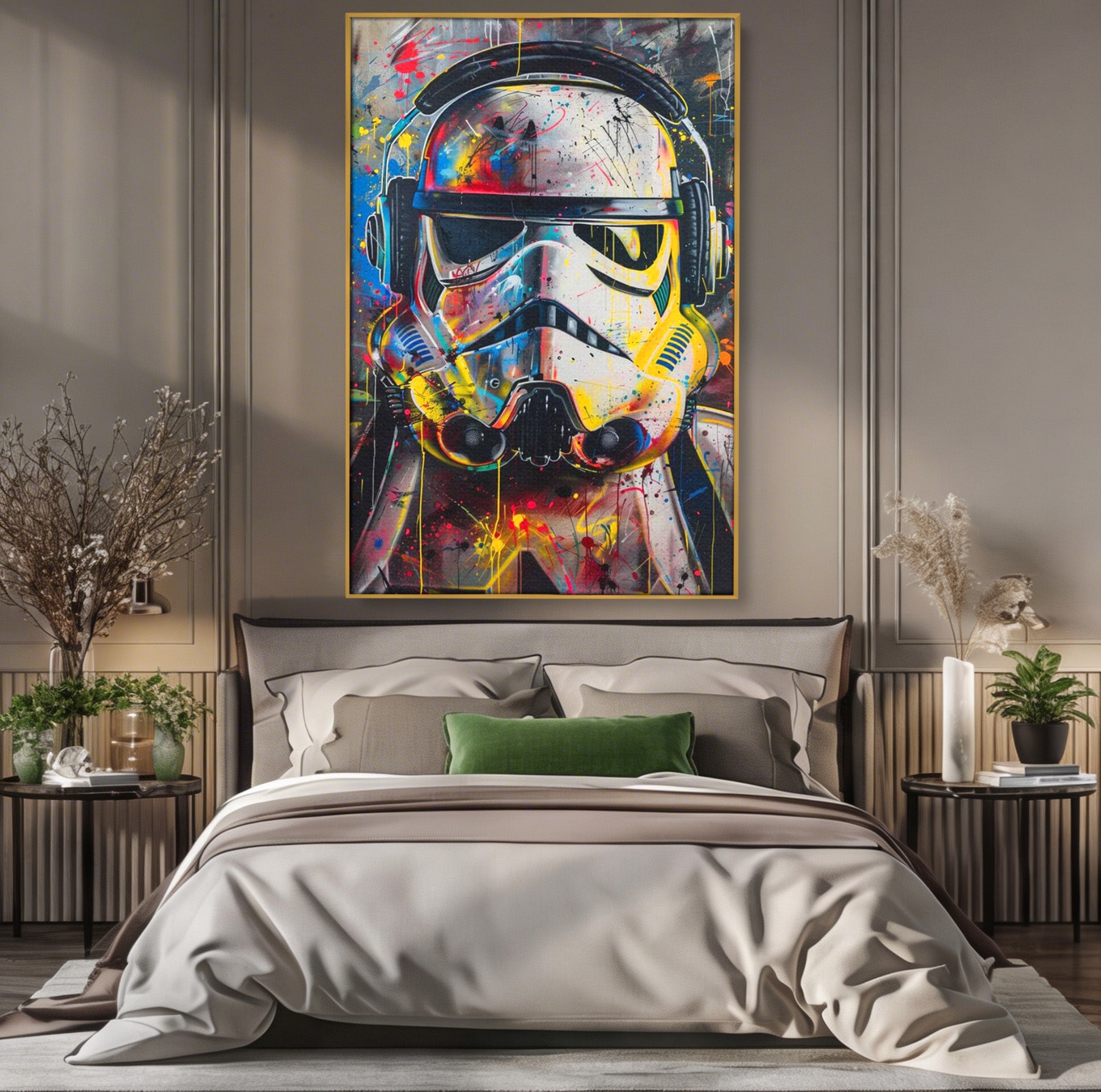 Tablou Canvas Premium LuxCanva® PI1222, Soldat Galactic Urban, Star, Wars, Graffiti, Living, Culori Intense, Culori Vibrante