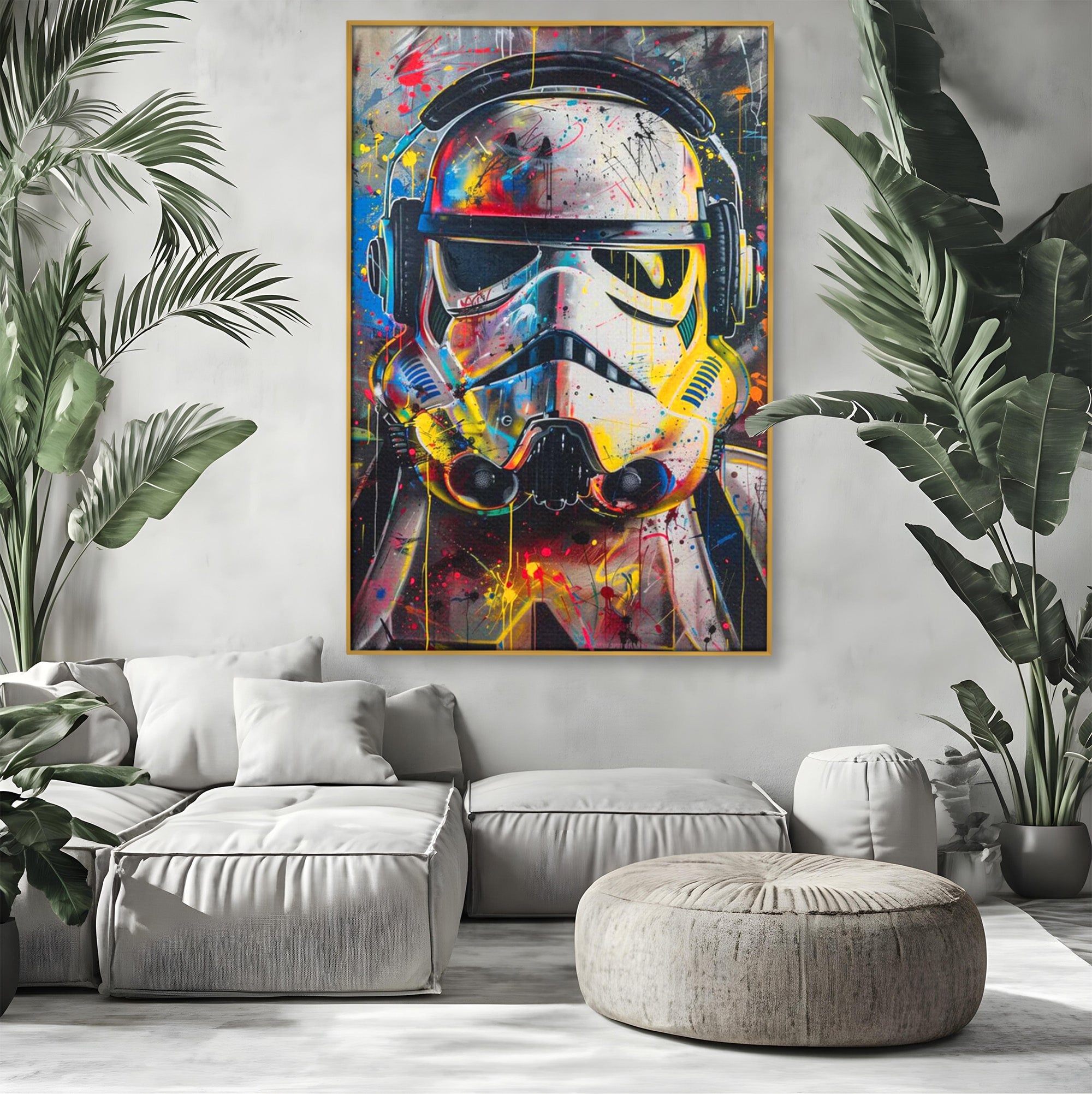 Tablou Canvas Premium LuxCanva® PI1222, Soldat Galactic Urban, Star, Wars, Graffiti, Living, Culori Intense, Culori Vibrante