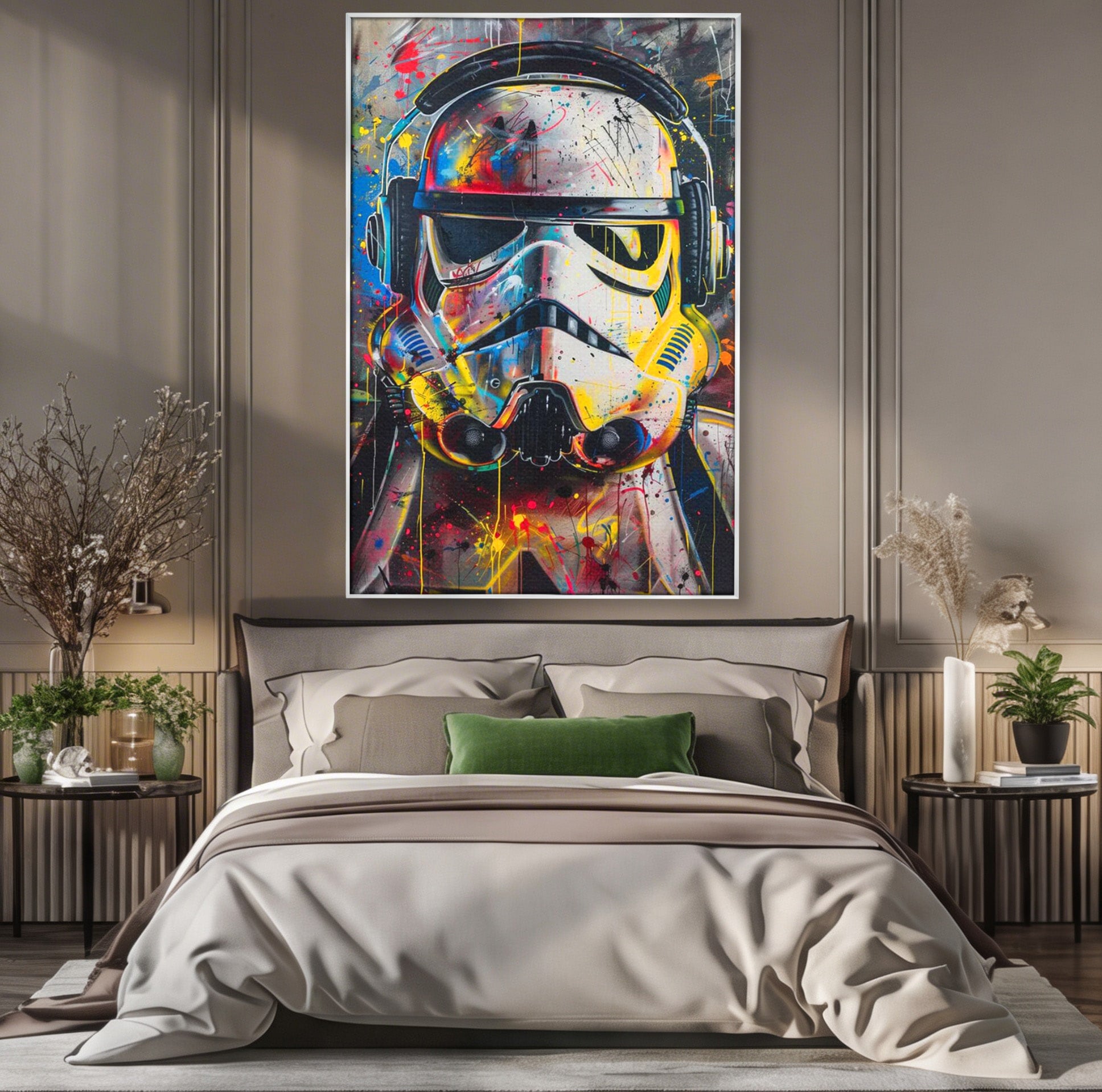 Tablou Canvas Premium LuxCanva® PI1222, Soldat Galactic Urban, Star, Wars, Graffiti, Living, Culori Intense, Culori Vibrante
