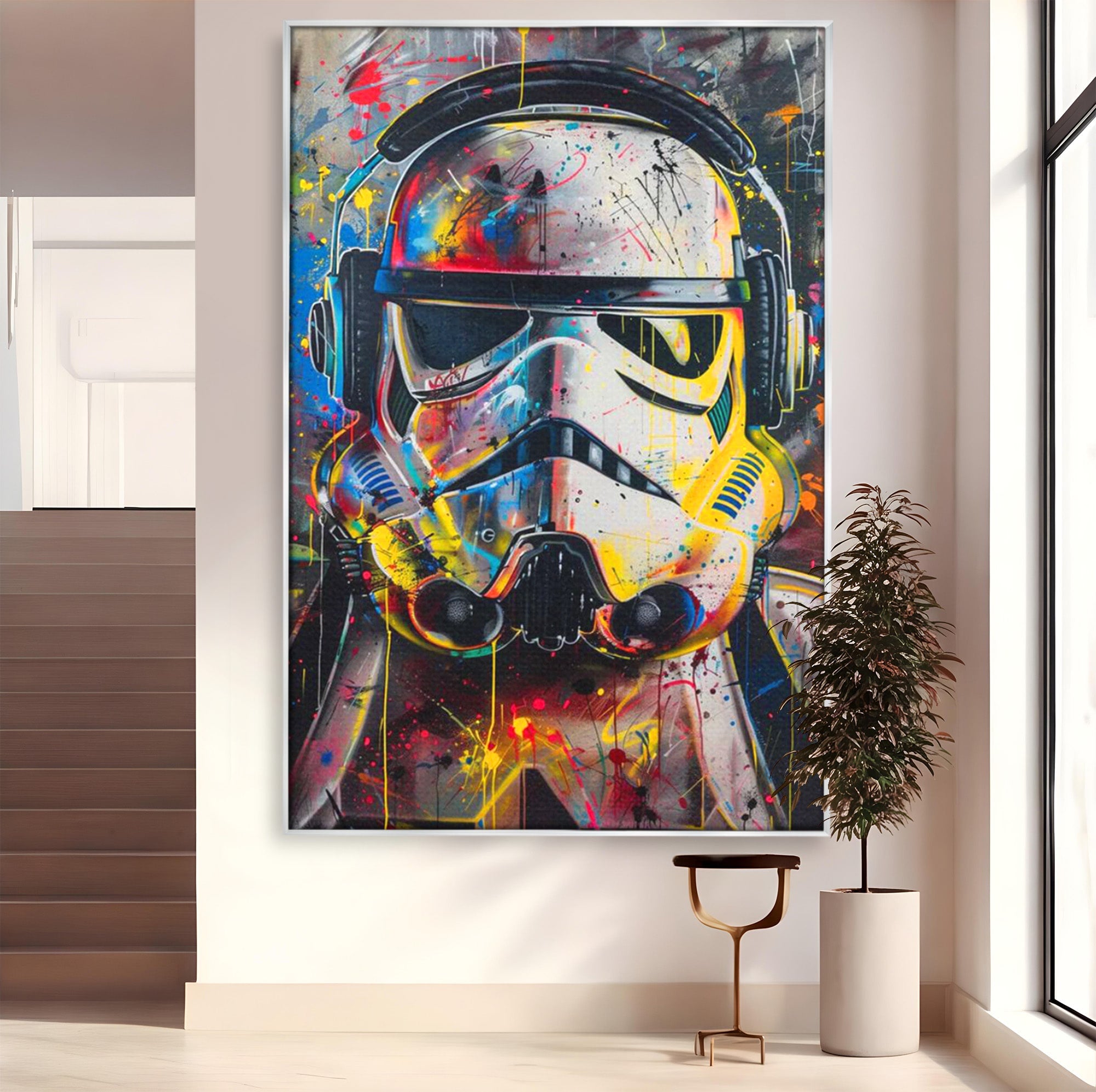 Tablou Canvas Premium LuxCanva® PI1222, Soldat Galactic Urban, Star, Wars, Graffiti, Living, Culori Intense, Culori Vibrante