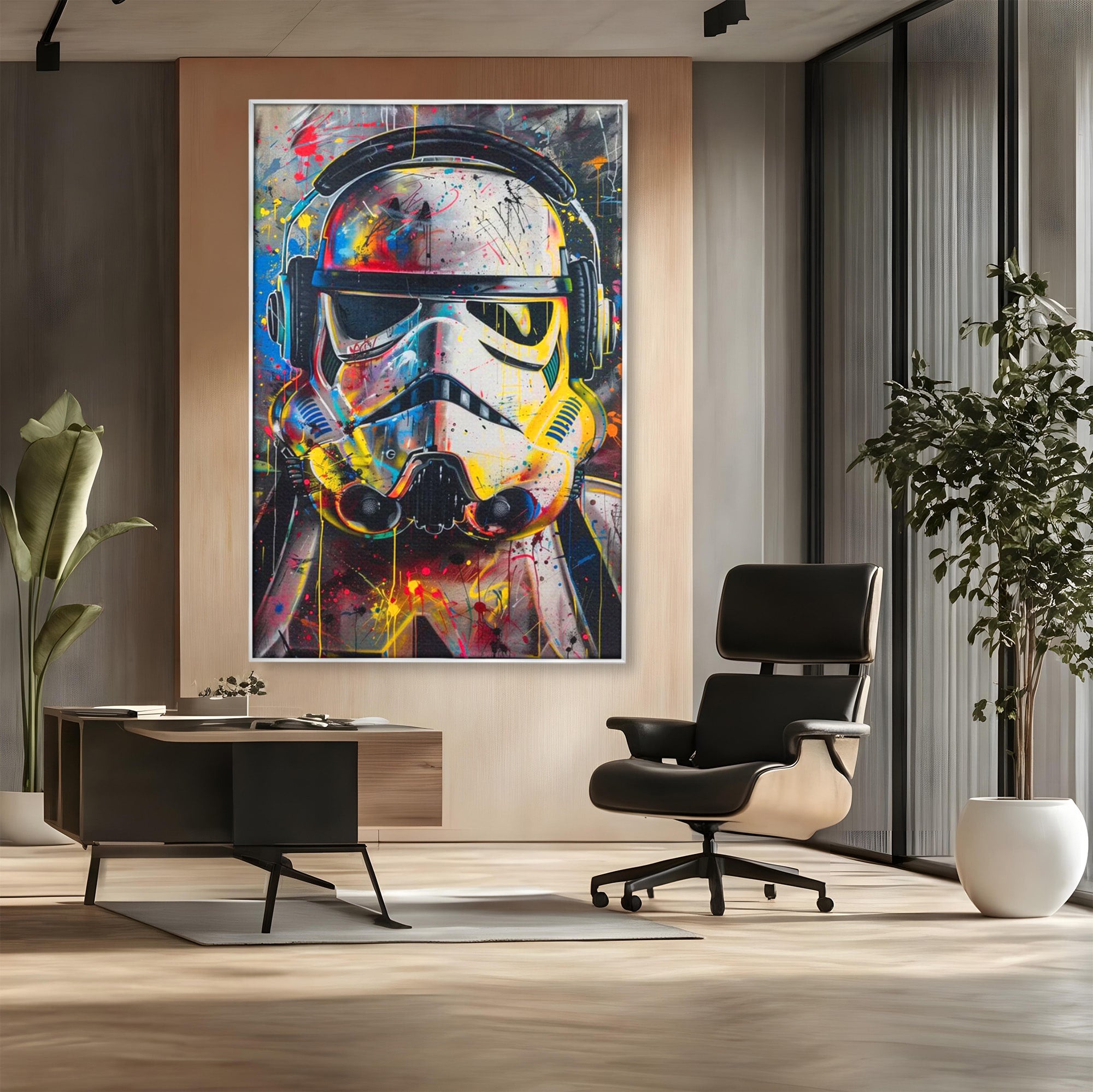 Tablou Canvas Premium LuxCanva® PI1222, Soldat Galactic Urban, Star, Wars, Graffiti, Living, Culori Intense, Culori Vibrante