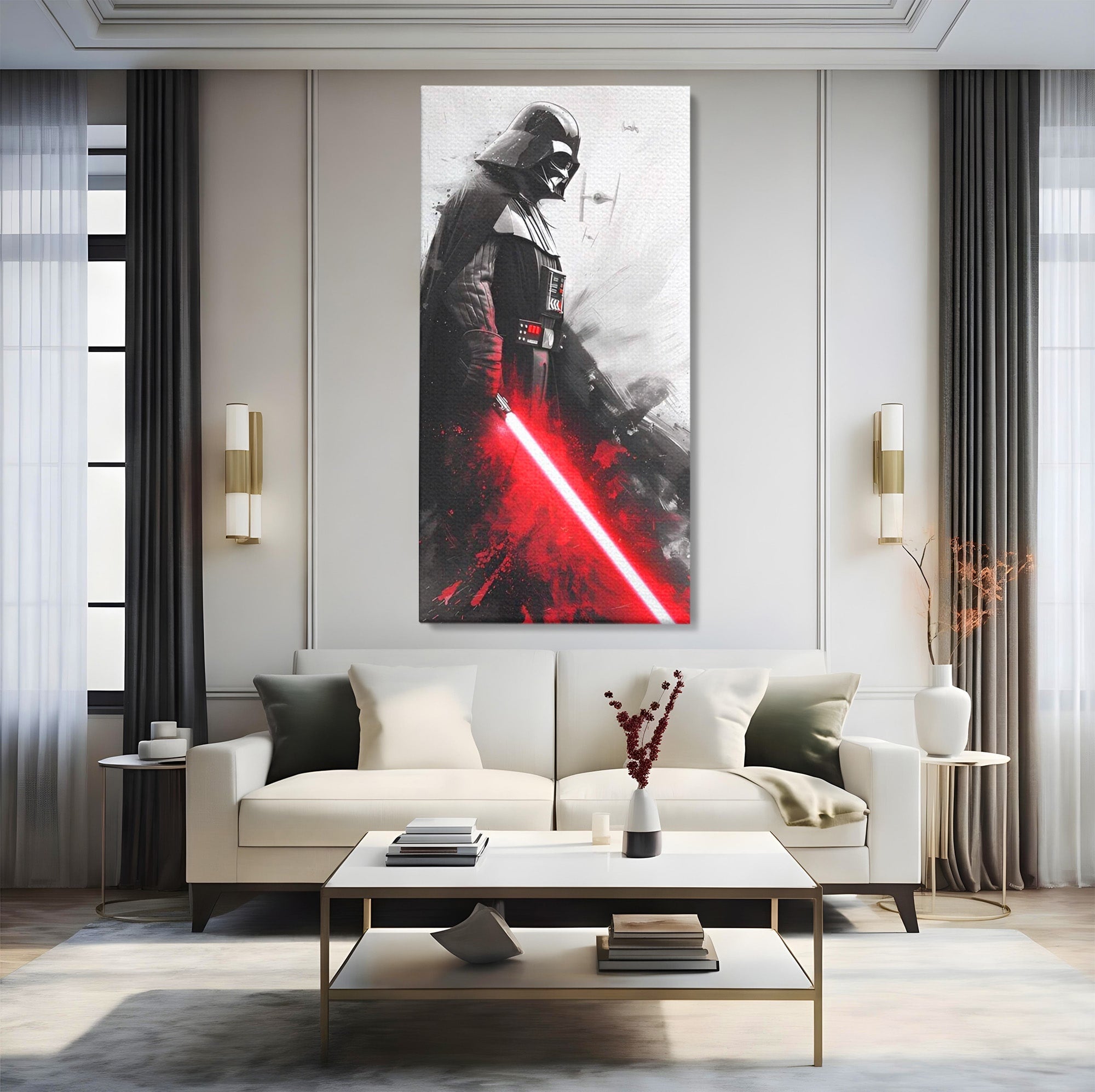 Tablou Canvas Premium LuxCanva® PI1223, Darth Vader, Razboinic, Galactic, Sci-Fi, Spatiu, Dormitor, Living, Culori Vibrante