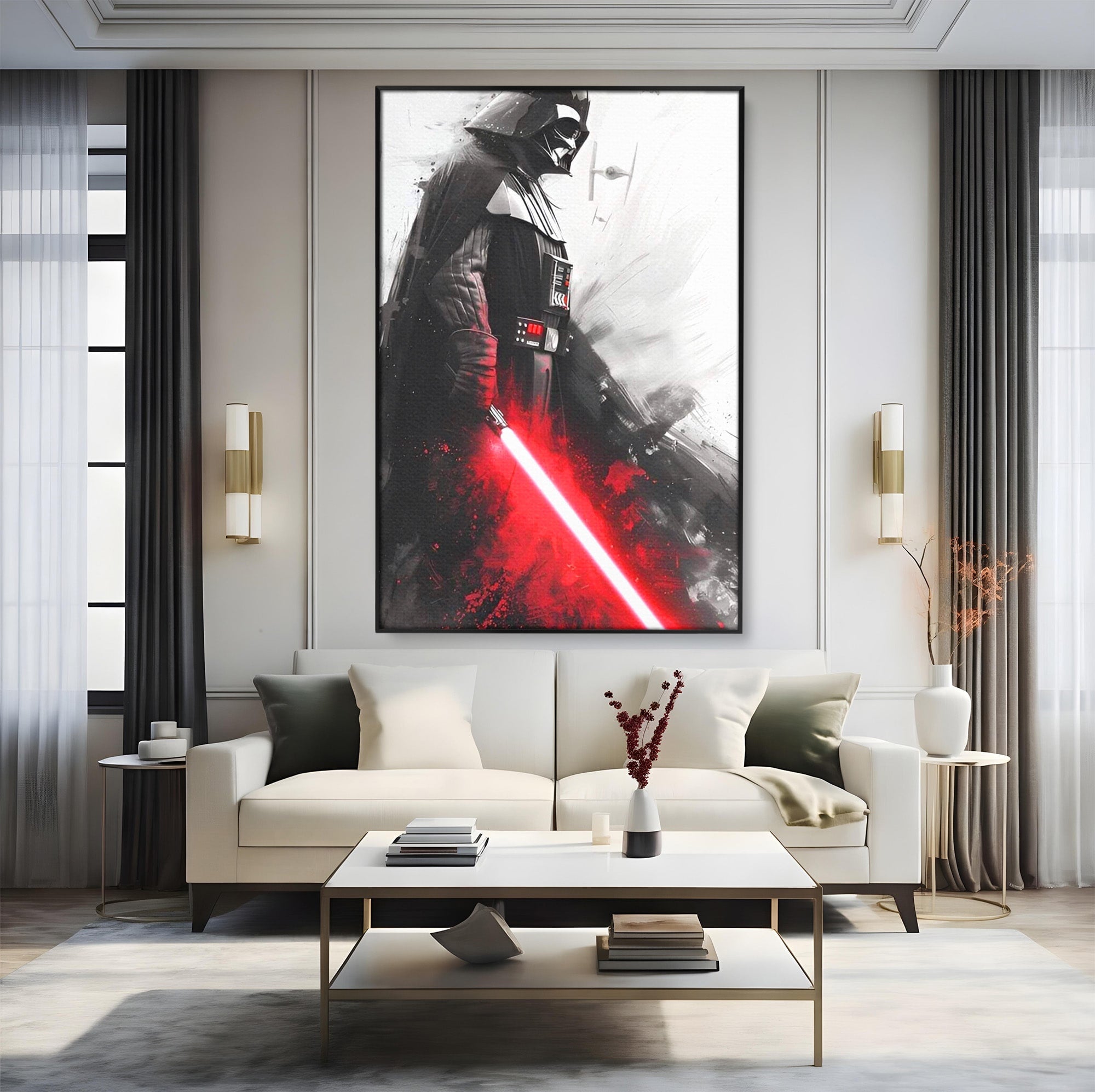 Tablou Canvas Premium LuxCanva® PI1223, Darth Vader, Razboinic, Galactic, Sci-Fi, Spatiu, Dormitor, Living, Culori Vibrante