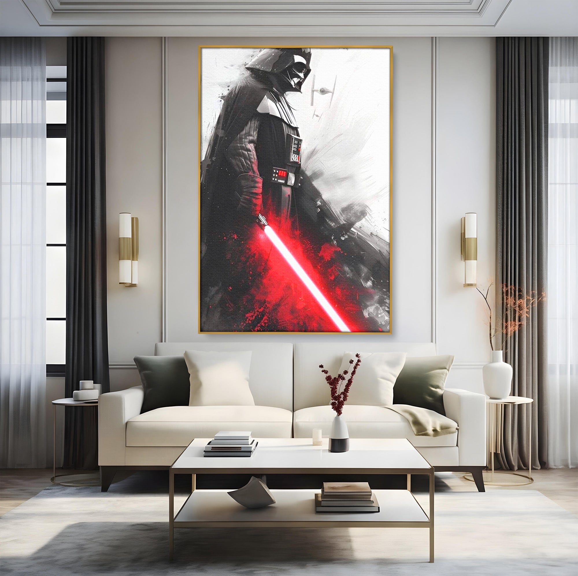 Tablou Canvas Premium LuxCanva® PI1223, Darth Vader, Razboinic, Galactic, Sci-Fi, Spatiu, Dormitor, Living, Culori Vibrante