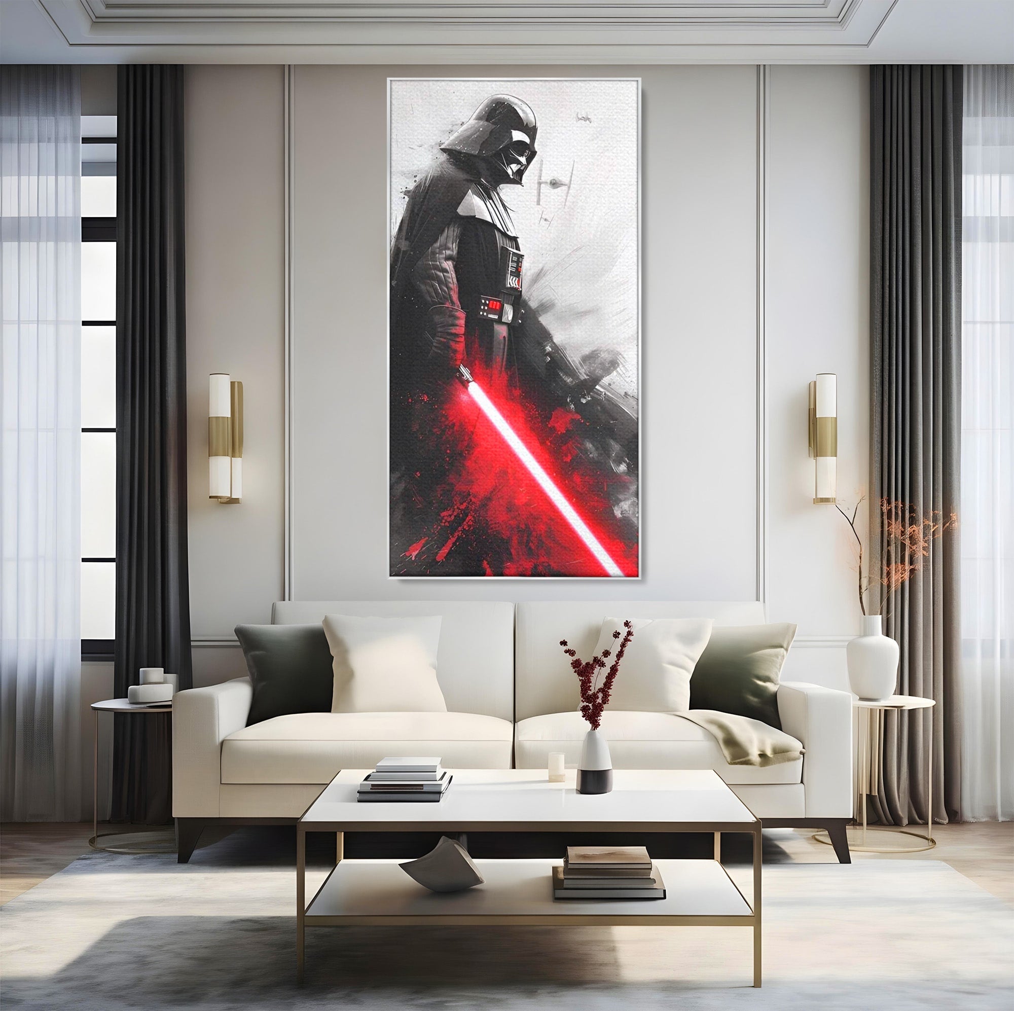 Tablou Canvas Premium LuxCanva® PI1223, Darth Vader, Razboinic, Galactic, Sci-Fi, Spatiu, Dormitor, Living, Culori Vibrante