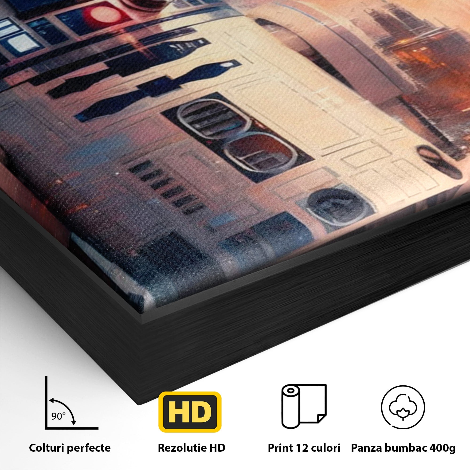 Tablou Canvas Premium LuxCanva® PI1225, Leia, Robot, Personaj, Femeie, Spatiu, Fantezie, Birou, Culori Vibrante
