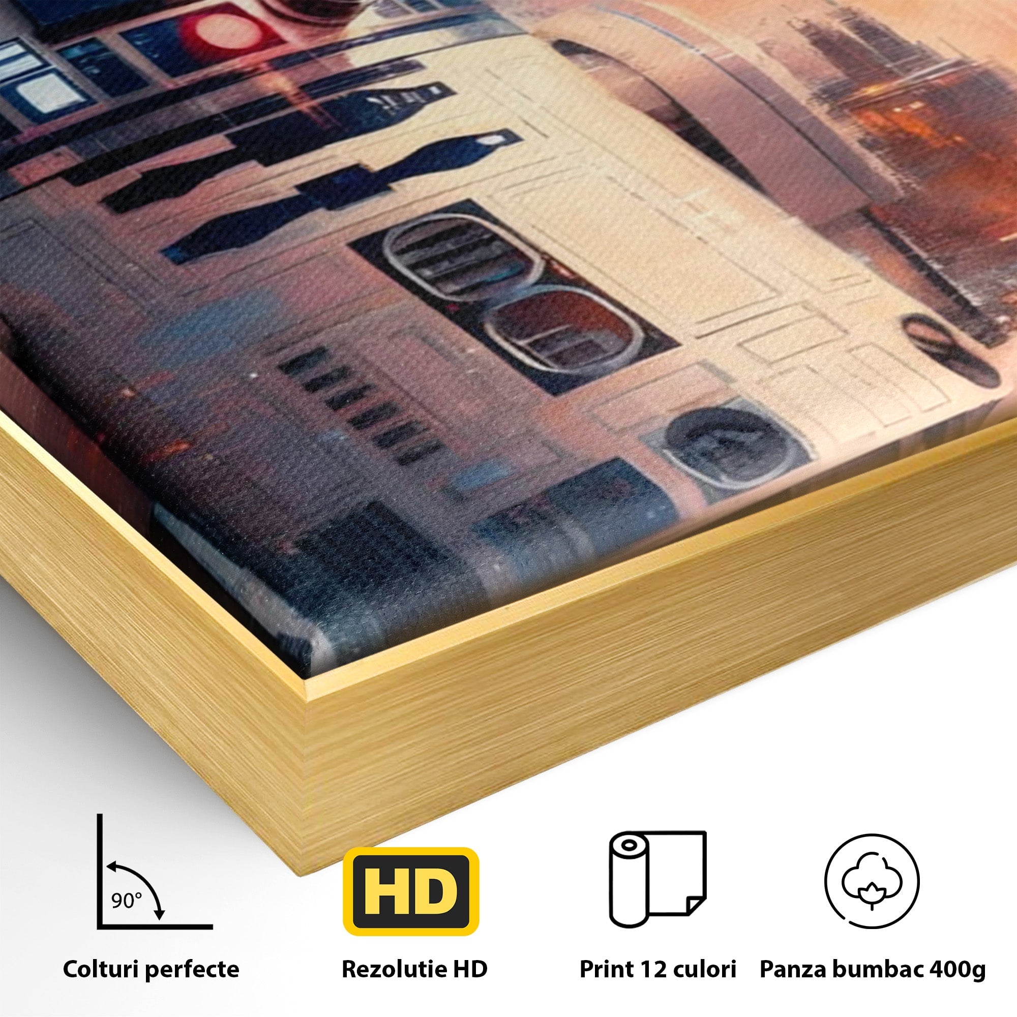 Tablou Canvas Premium LuxCanva® PI1225, Leia, Robot, Personaj, Femeie, Spatiu, Fantezie, Birou, Culori Vibrante