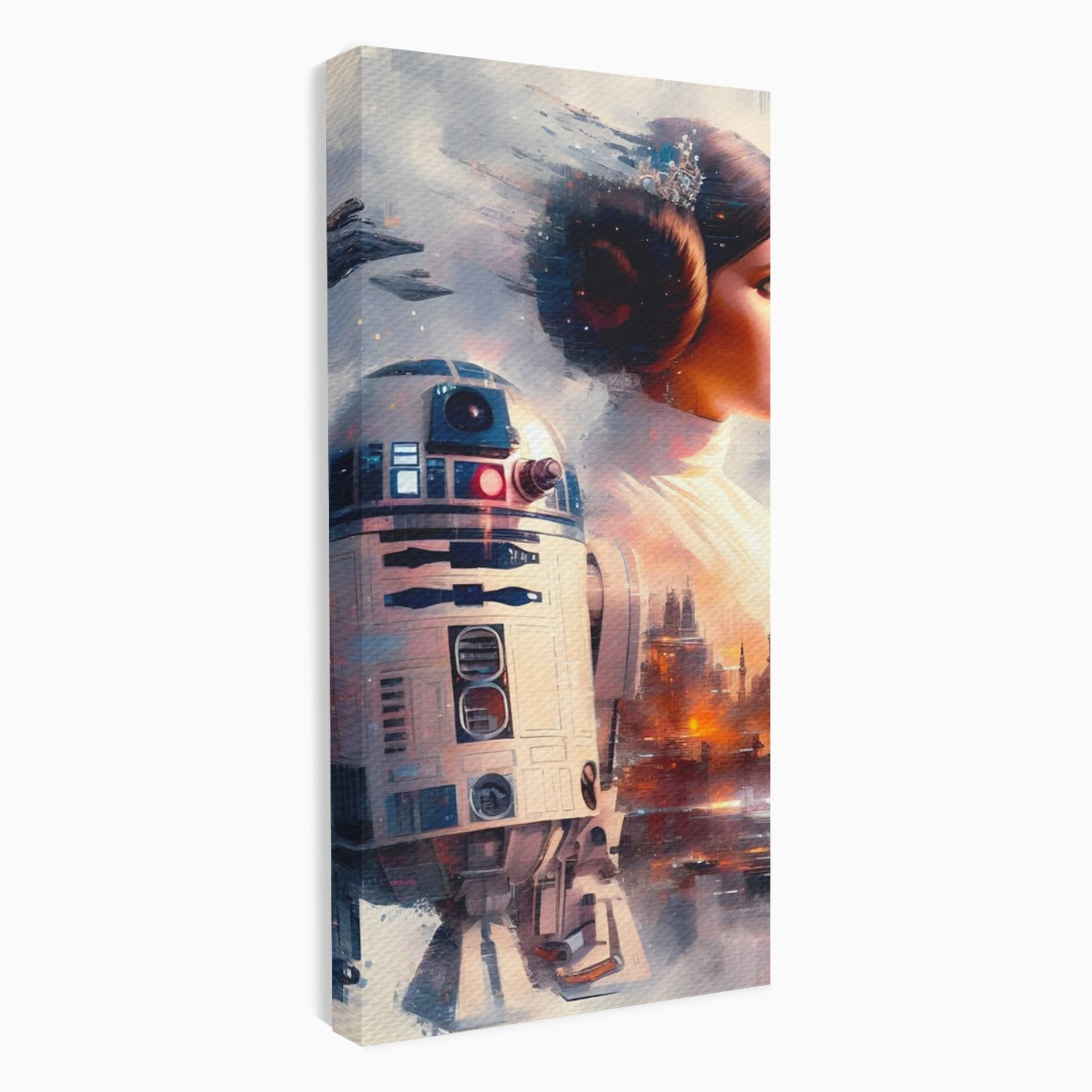 Tablou Canvas Premium LuxCanva® PI1225, Leia, Robot, Personaj, Femeie, Spatiu, Fantezie, Birou, Culori Vibrante