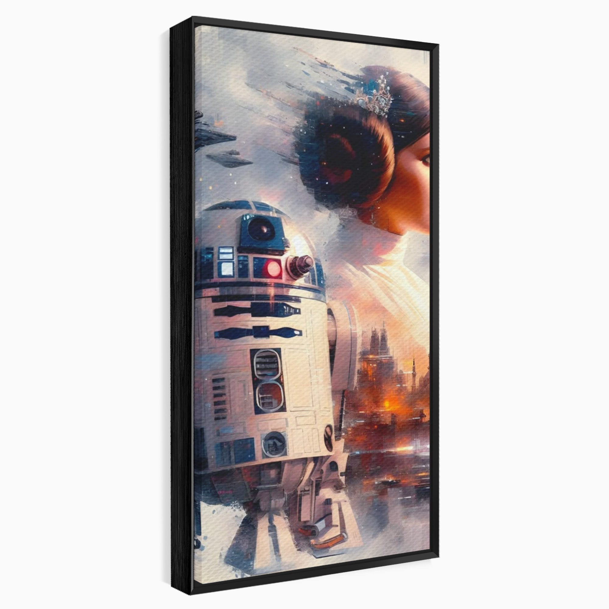 Tablou Canvas Premium LuxCanva® PI1225, Leia, Robot, Personaj, Femeie, Spatiu, Fantezie, Birou, Culori Vibrante