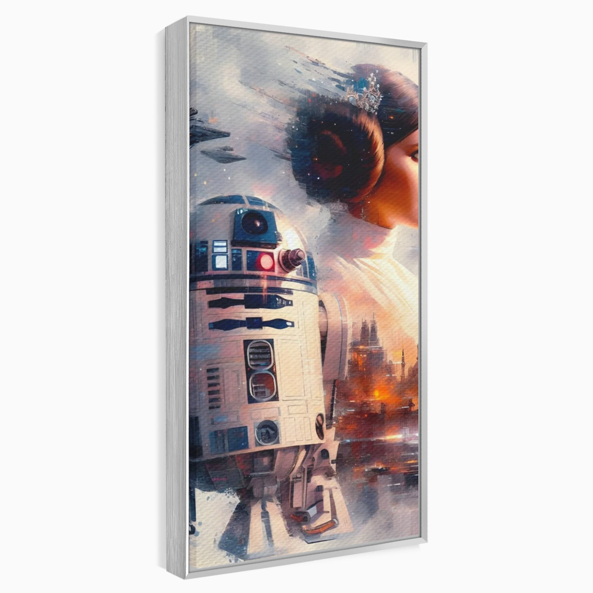 Tablou Canvas Premium LuxCanva® PI1225, Leia, Robot, Personaj, Femeie, Spatiu, Fantezie, Birou, Culori Vibrante