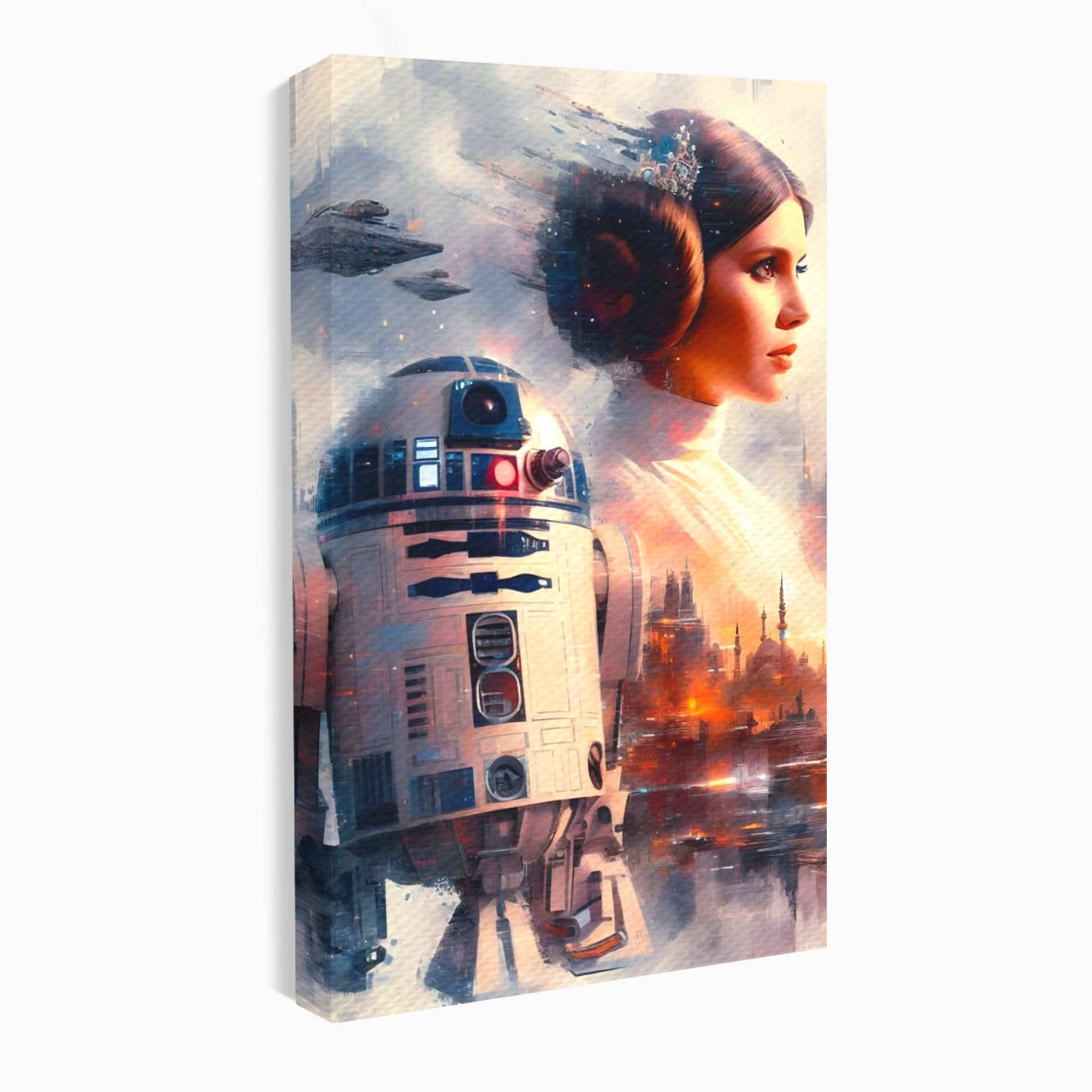 Tablou Canvas Premium LuxCanva® PI1225, Leia, Robot, Personaj, Femeie, Spatiu, Fantezie, Birou, Culori Vibrante