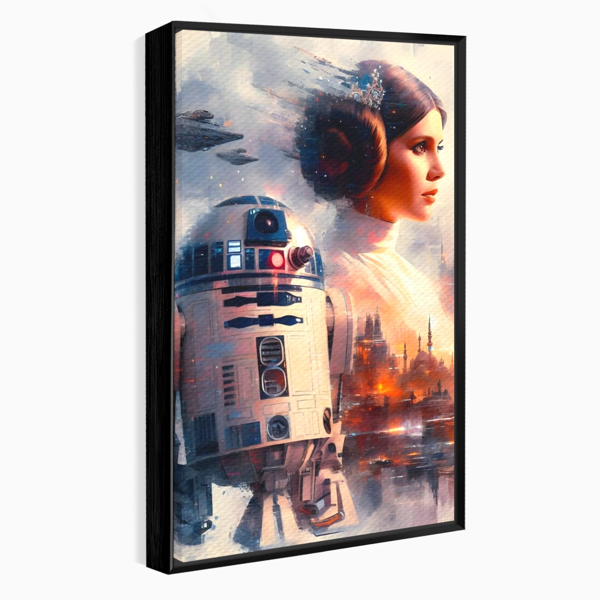 Tablou Canvas Premium LuxCanva® PI1225, Leia, Robot, Personaj, Femeie, Spatiu, Fantezie, Birou, Culori Vibrante