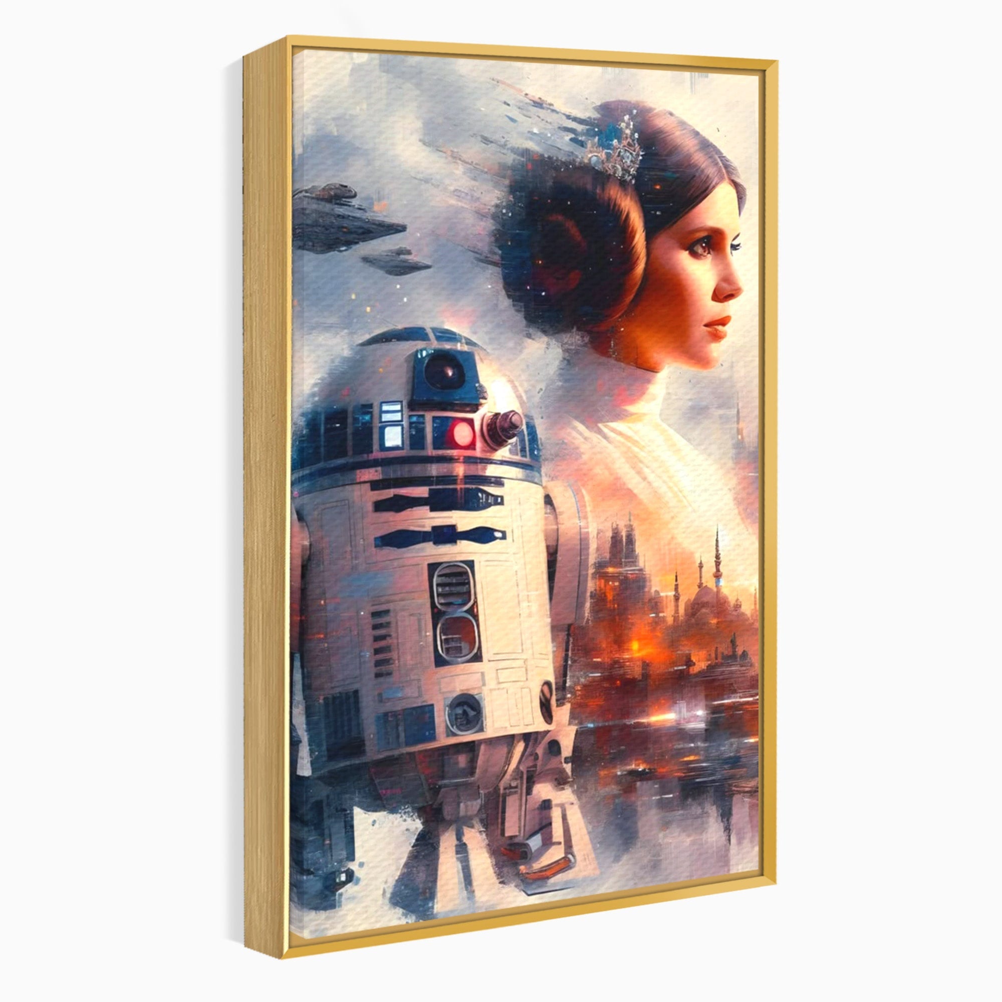 Tablou Canvas Premium LuxCanva® PI1225, Leia, Robot, Personaj, Femeie, Spatiu, Fantezie, Birou, Culori Vibrante
