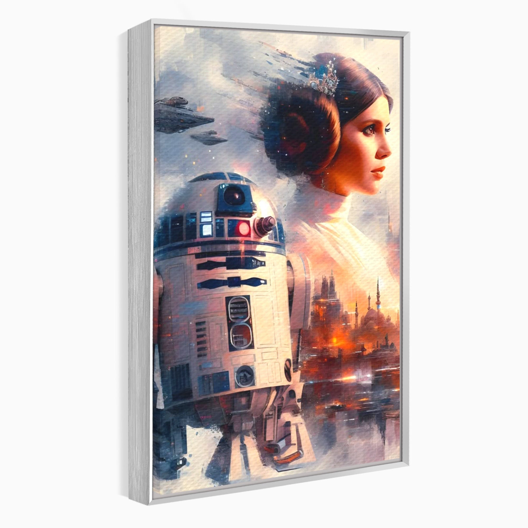 Tablou Canvas Premium LuxCanva® PI1225, Leia, Robot, Personaj, Femeie, Spatiu, Fantezie, Birou, Culori Vibrante