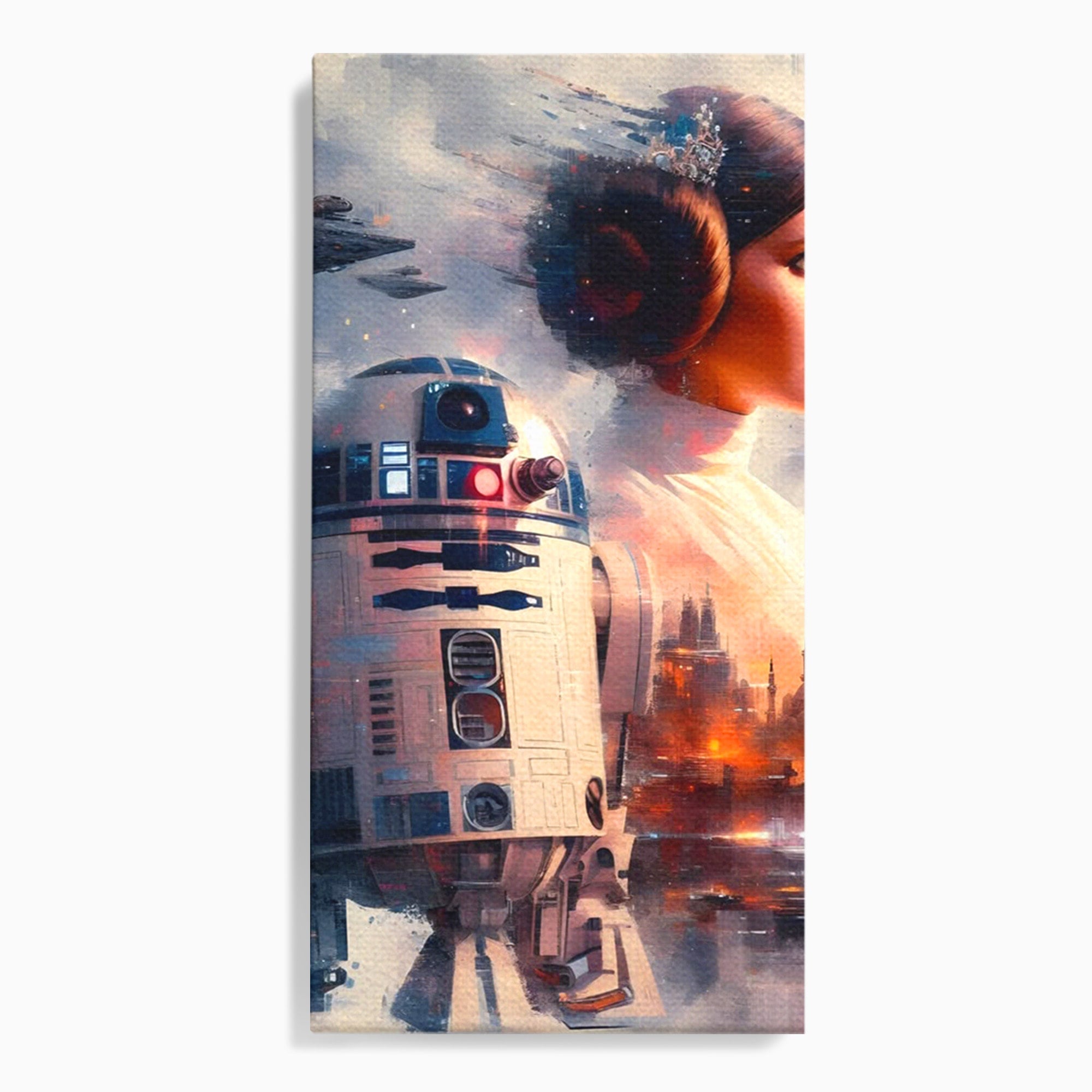 Tablou Canvas Premium LuxCanva® PI1225, Leia, Robot, Personaj, Femeie, Spatiu, Fantezie, Birou, Culori Vibrante