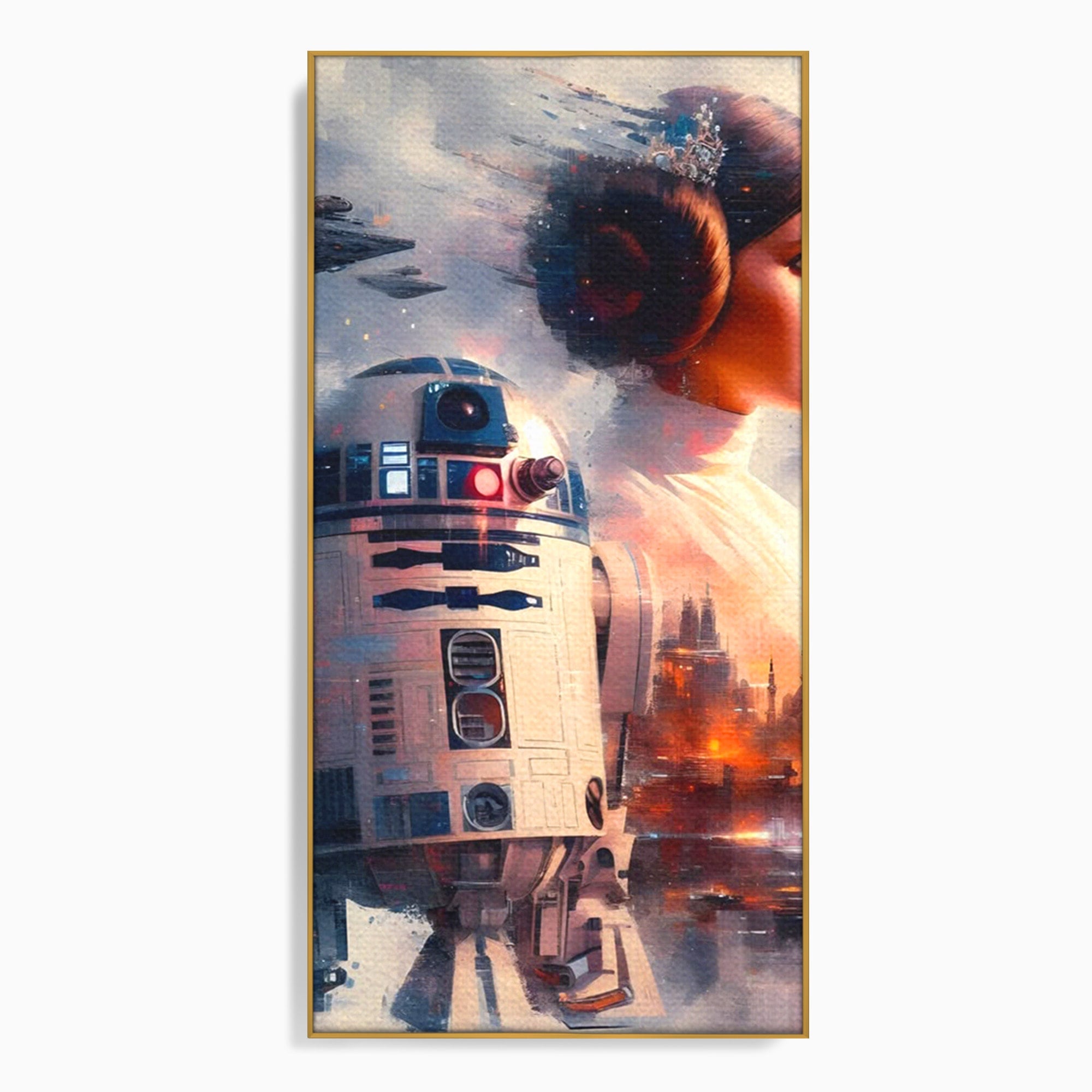 Tablou Canvas Premium LuxCanva® PI1225, Leia, Robot, Personaj, Femeie, Spatiu, Fantezie, Birou, Culori Vibrante