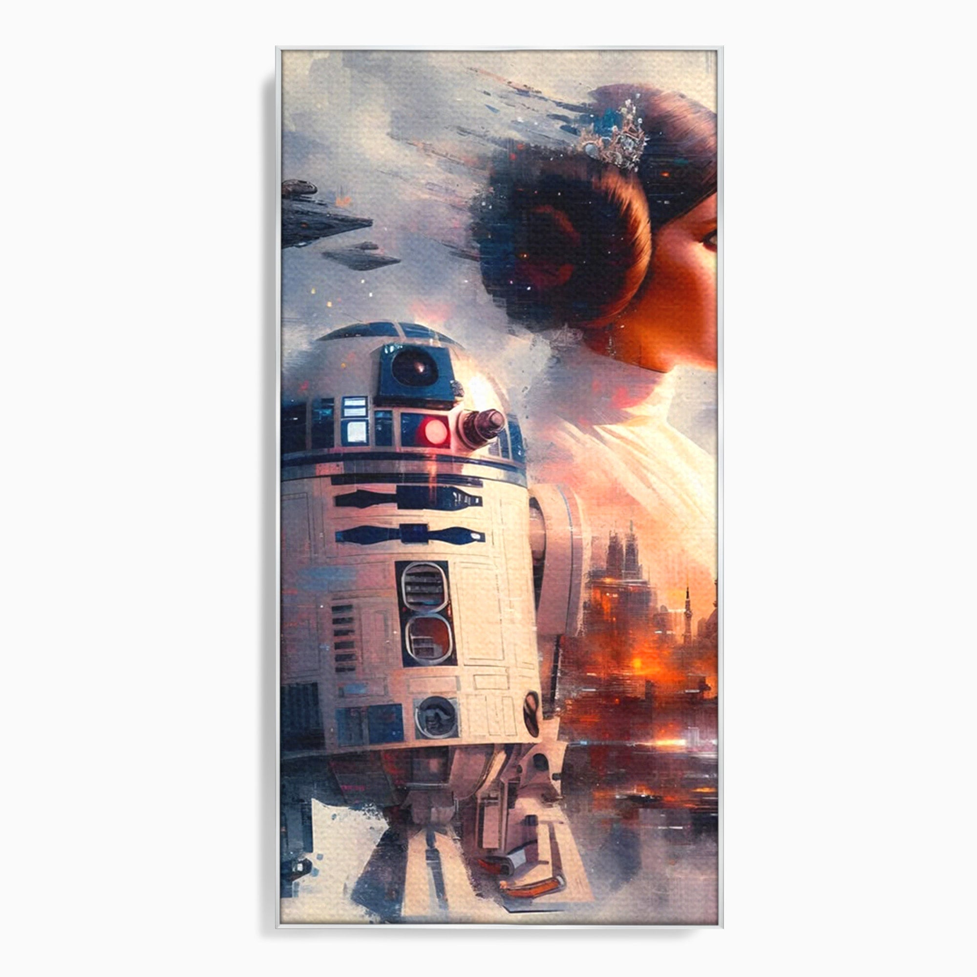 Tablou Canvas Premium LuxCanva® PI1225, Leia, Robot, Personaj, Femeie, Spatiu, Fantezie, Birou, Culori Vibrante