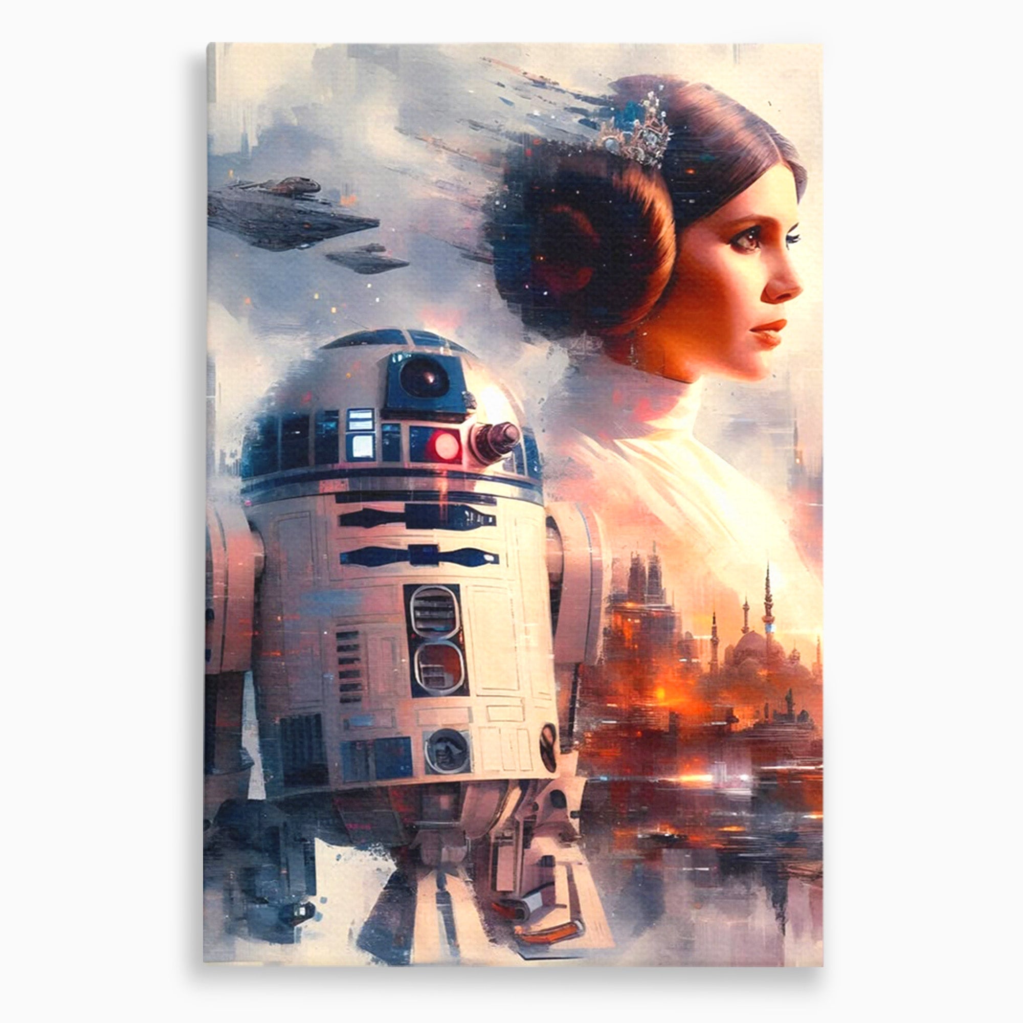 Tablou Canvas Premium LuxCanva® PI1225, Leia, Robot, Personaj, Femeie, Spatiu, Fantezie, Birou, Culori Vibrante