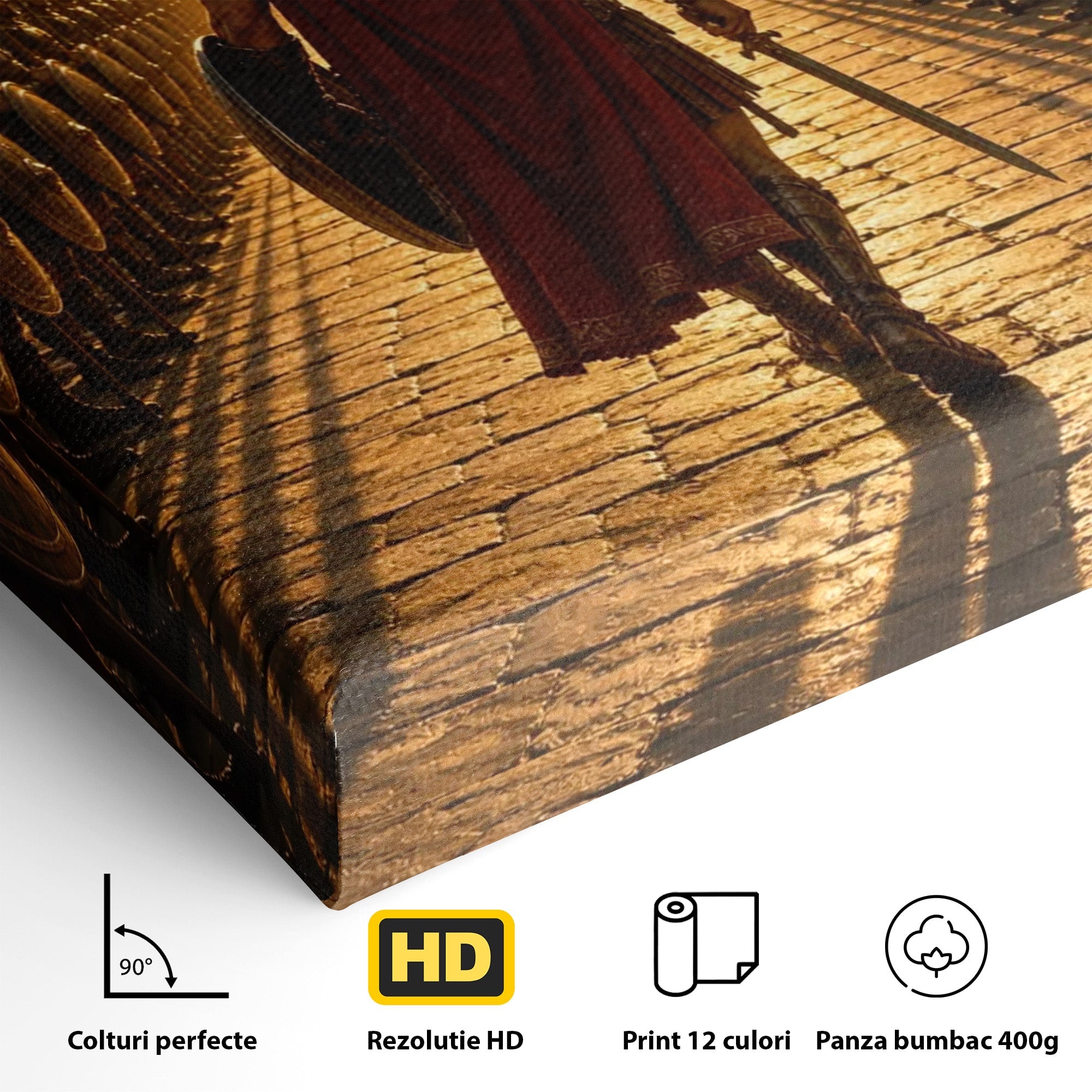 Tablou Canvas Premium LuxCanva® PI1227, Gladiator In Arena, Film, Roma, Antica, Razboinic, Apus, Living, Dormitor, Culori Vibrante