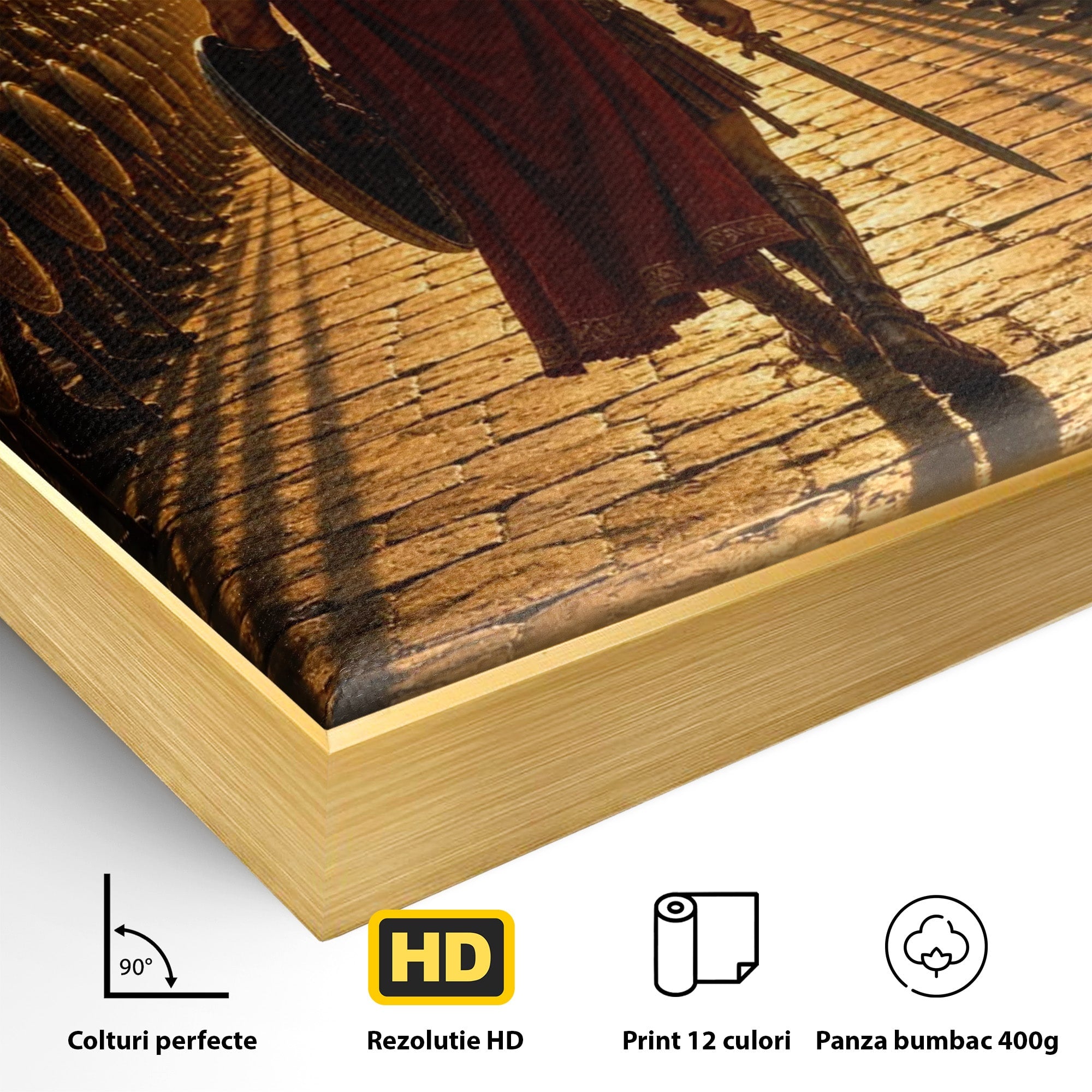 Tablou Canvas Premium LuxCanva® PI1227, Gladiator In Arena, Film, Roma, Antica, Razboinic, Apus, Living, Dormitor, Culori Vibrante