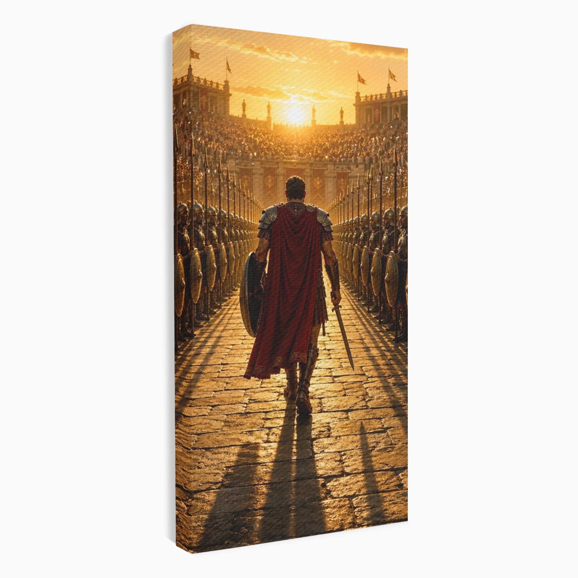 Tablou Canvas Premium LuxCanva® PI1227, Gladiator In Arena, Film, Roma, Antica, Razboinic, Apus, Living, Dormitor, Culori Vibrante