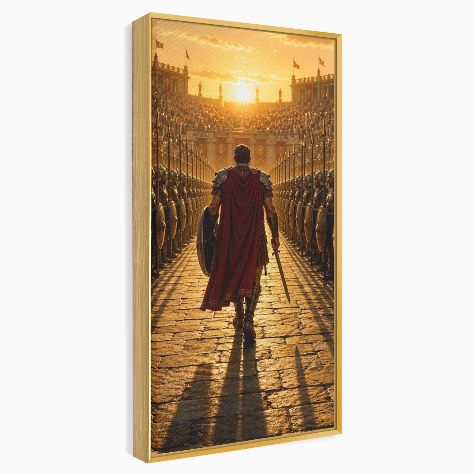 Tablou Canvas Premium LuxCanva® PI1227, Gladiator In Arena, Film, Roma, Antica, Razboinic, Apus, Living, Dormitor, Culori Vibrante