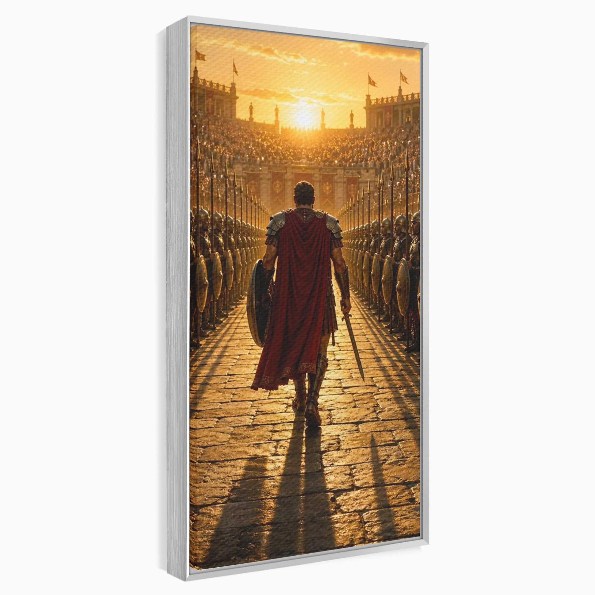 Tablou Canvas Premium LuxCanva® PI1227, Gladiator In Arena, Film, Roma, Antica, Razboinic, Apus, Living, Dormitor, Culori Vibrante