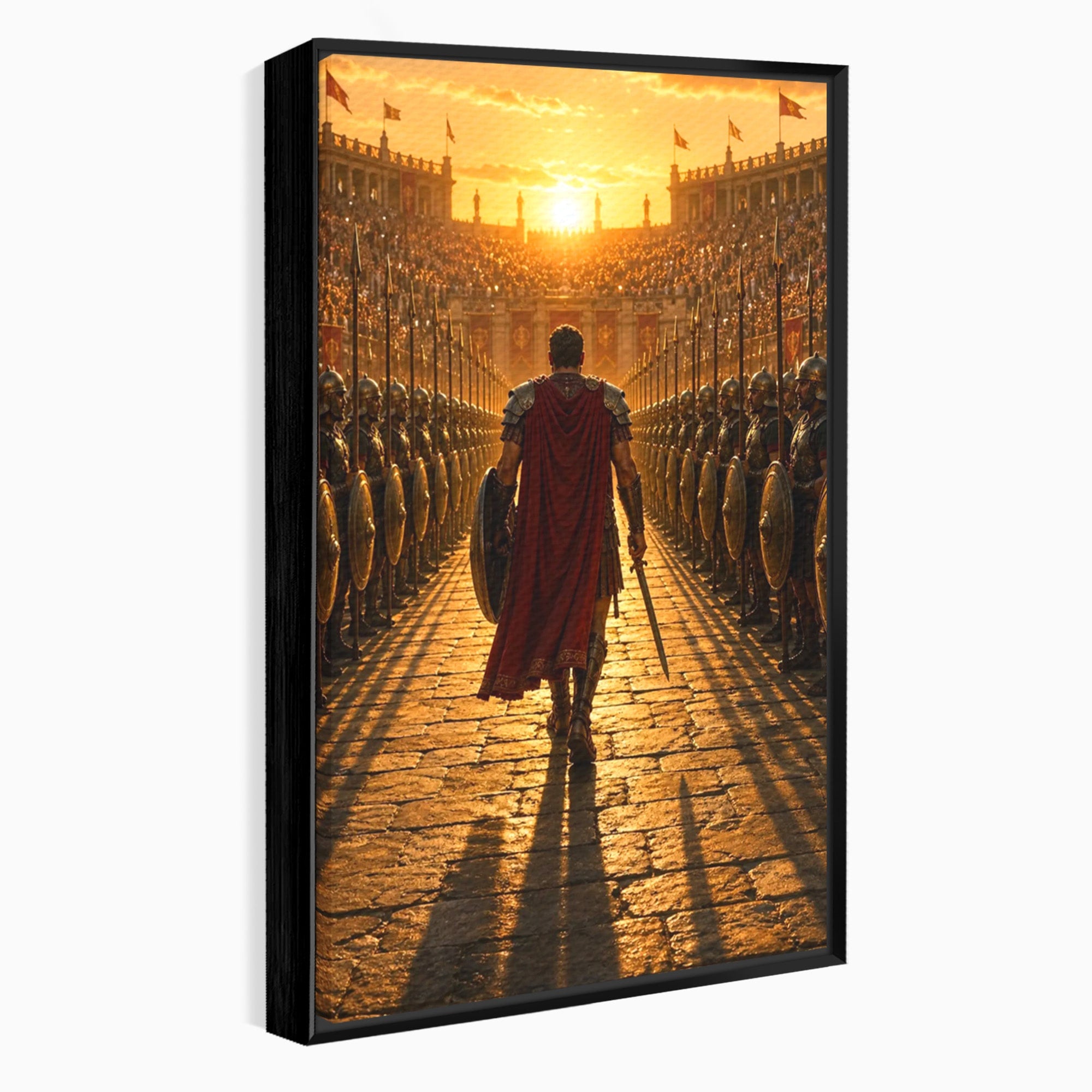 Tablou Canvas Premium LuxCanva® PI1227, Gladiator In Arena, Film, Roma, Antica, Razboinic, Apus, Living, Dormitor, Culori Vibrante