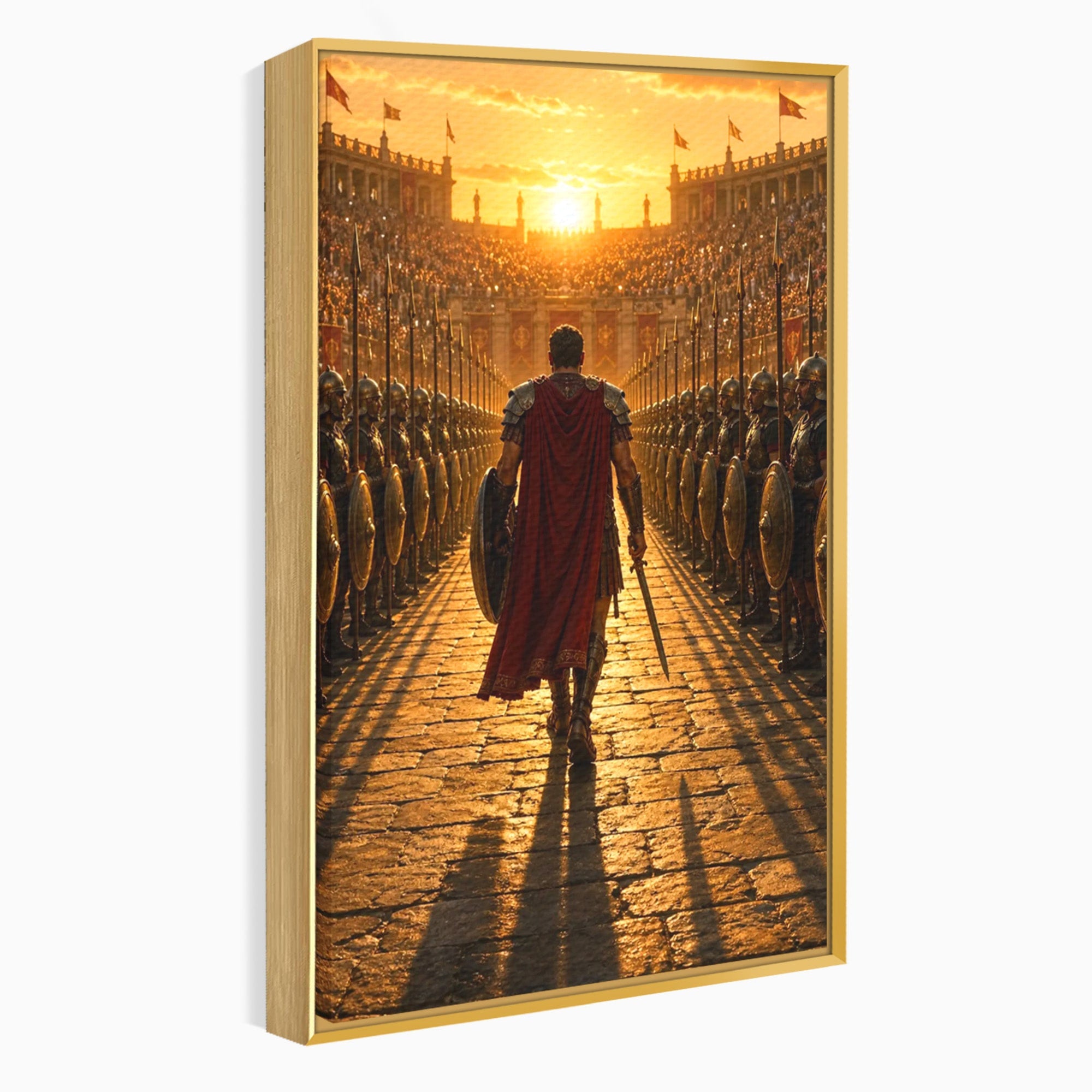 Tablou Canvas Premium LuxCanva® PI1227, Gladiator In Arena, Film, Roma, Antica, Razboinic, Apus, Living, Dormitor, Culori Vibrante