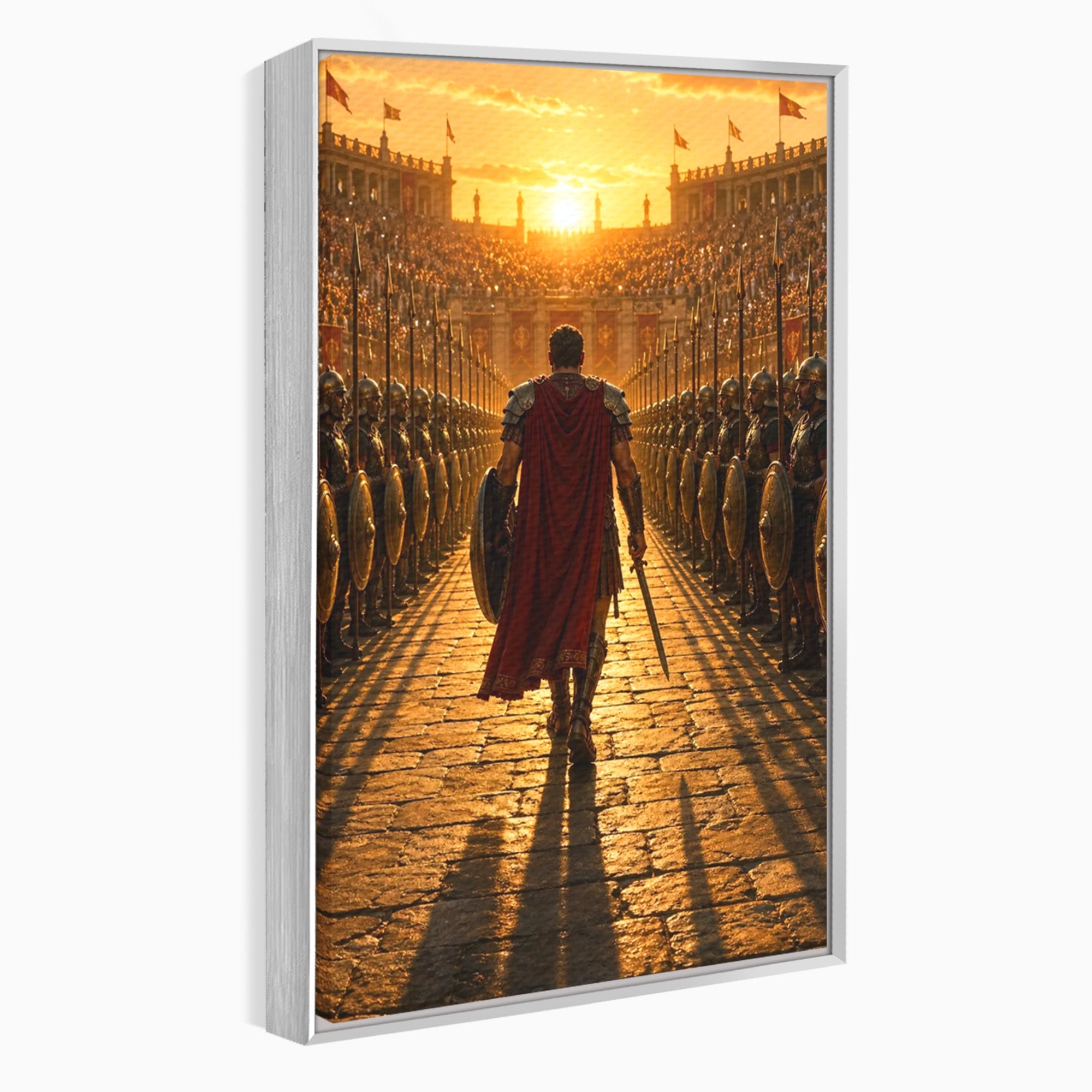 Tablou Canvas Premium LuxCanva® PI1227, Gladiator In Arena, Film, Roma, Antica, Razboinic, Apus, Living, Dormitor, Culori Vibrante