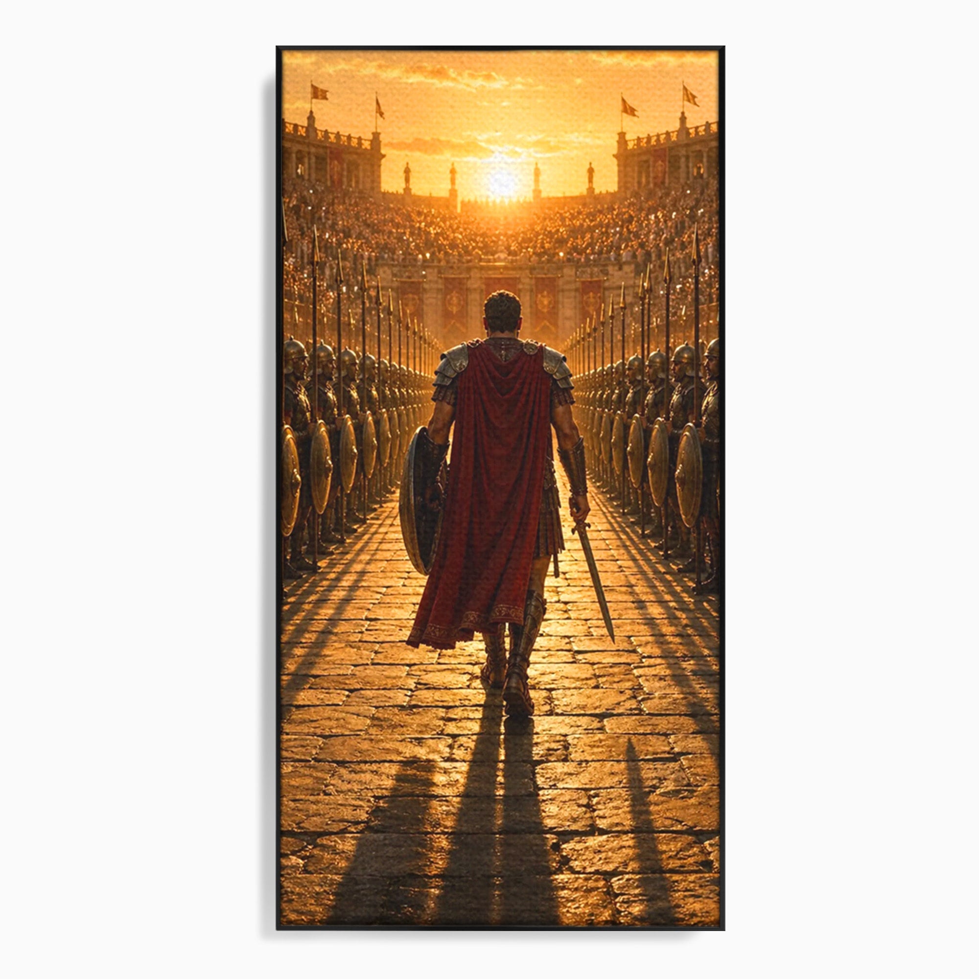 Tablou Canvas Premium LuxCanva® PI1227, Gladiator In Arena, Film, Roma, Antica, Razboinic, Apus, Living, Dormitor, Culori Vibrante