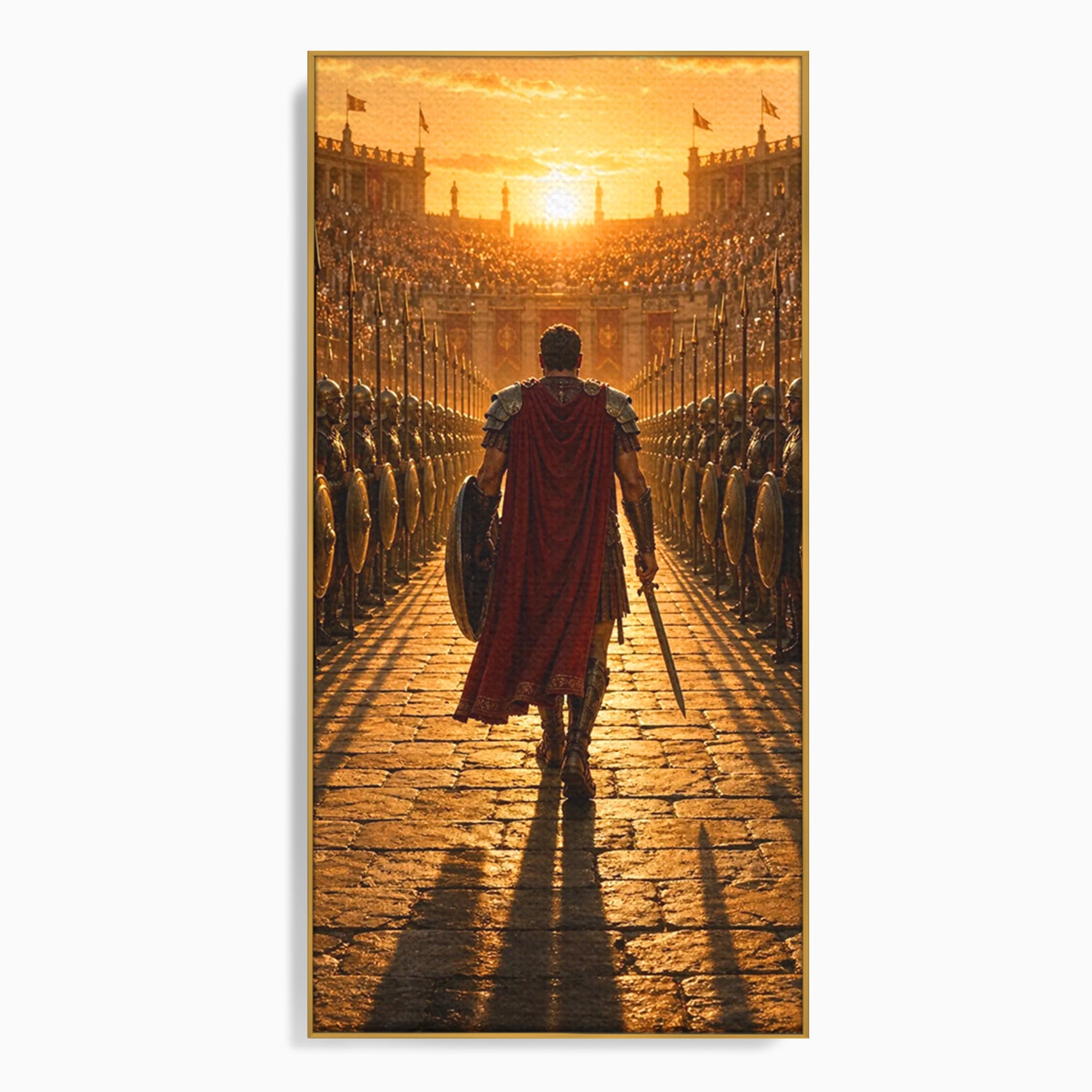 Tablou Canvas Premium LuxCanva® PI1227, Gladiator In Arena, Film, Roma, Antica, Razboinic, Apus, Living, Dormitor, Culori Vibrante