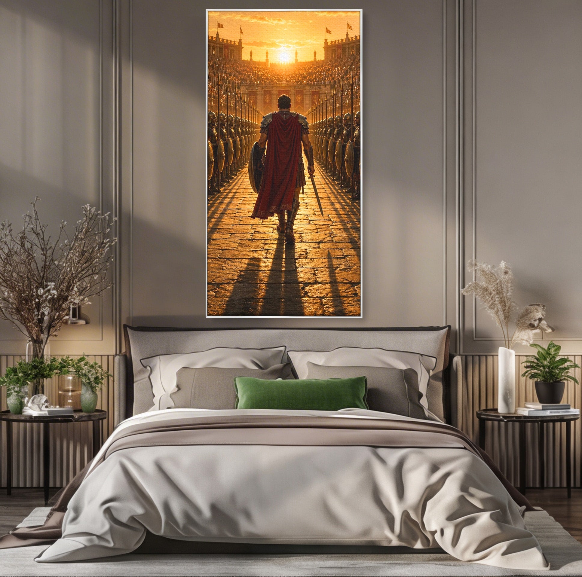 Tablou Canvas Premium LuxCanva® PI1227, Gladiator In Arena, Film, Roma, Antica, Razboinic, Apus, Living, Dormitor, Culori Vibrante