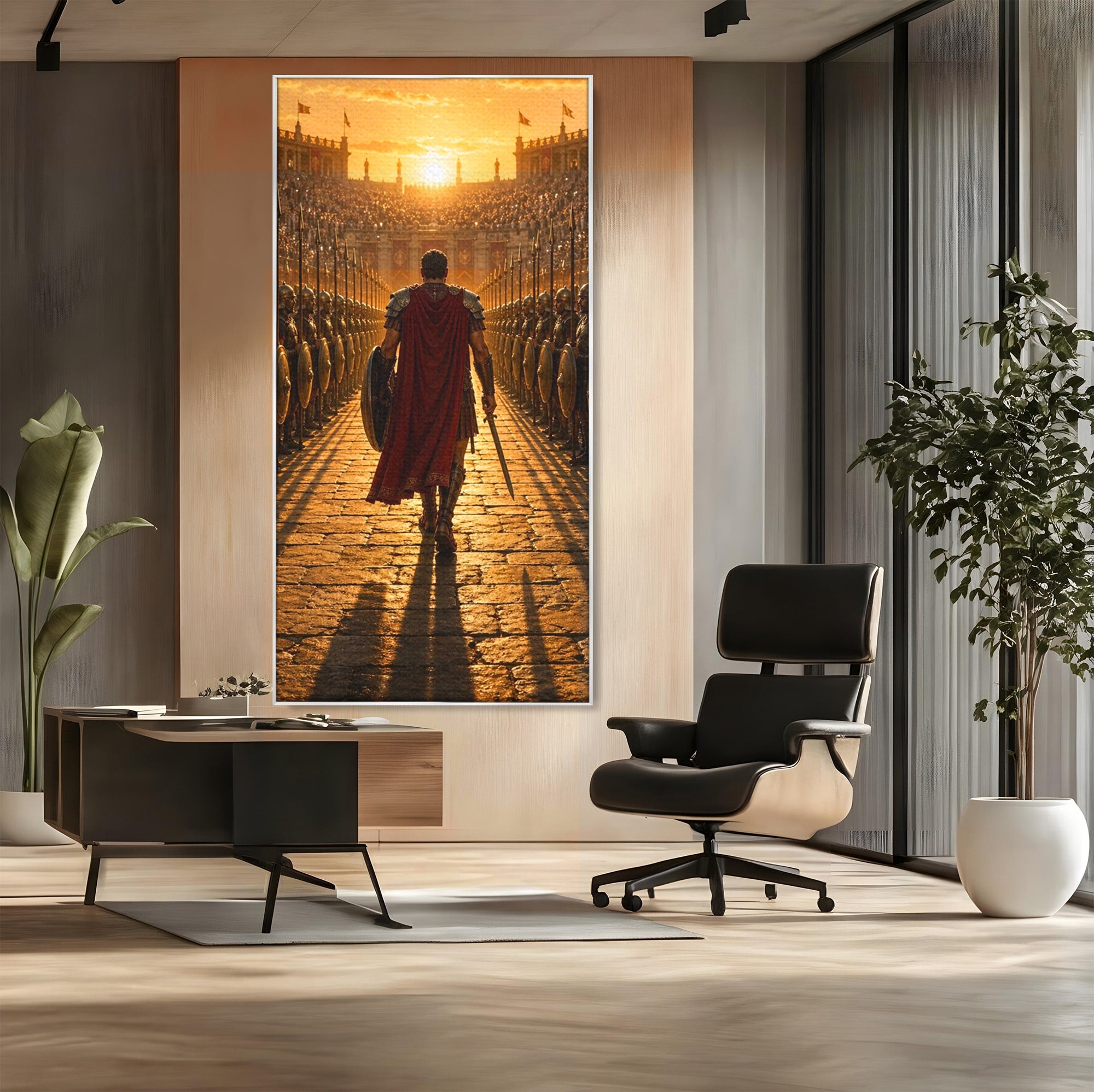 Tablou Canvas Premium LuxCanva® PI1227, Gladiator In Arena, Film, Roma, Antica, Razboinic, Apus, Living, Dormitor, Culori Vibrante