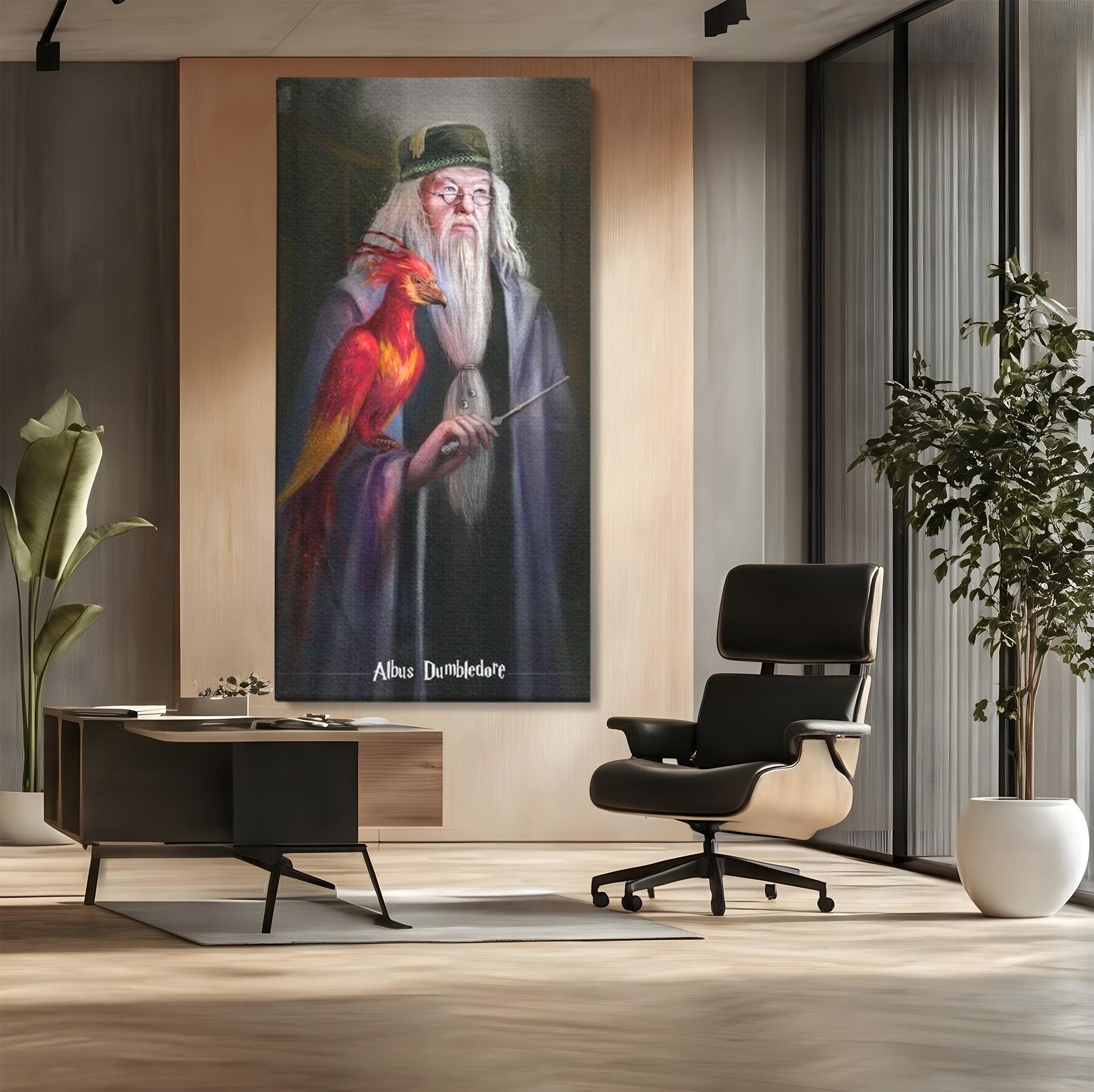 Tablou Canvas Premium LuxCanva® PI1228, Albus Dumbledore , Vrajitor, Pasare, Magie, Fantezie, Profesor, Living, Culori Vibrante