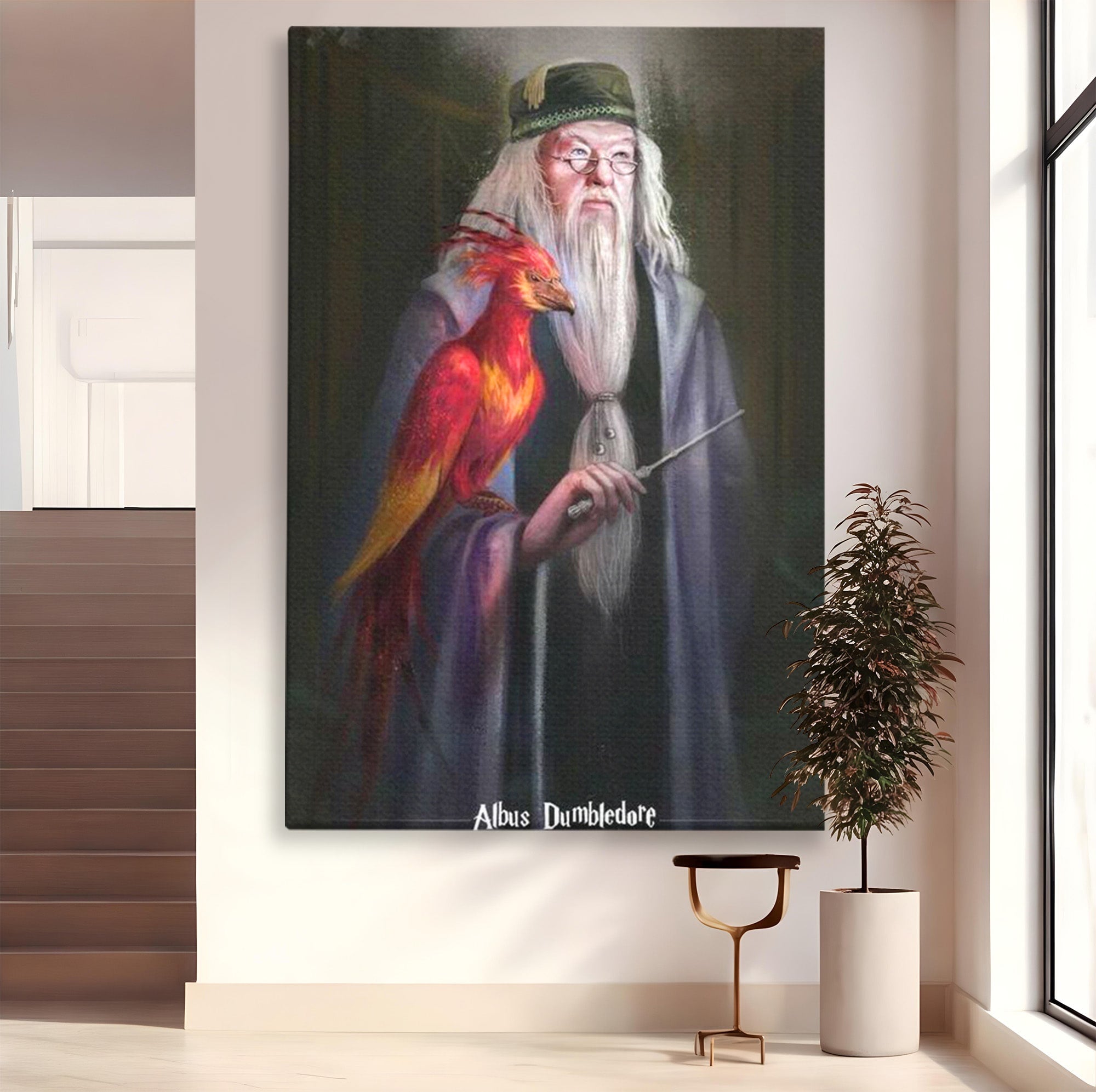 Tablou Canvas Premium LuxCanva® PI1228, Albus Dumbledore , Vrajitor, Pasare, Magie, Fantezie, Profesor, Living, Culori Vibrante