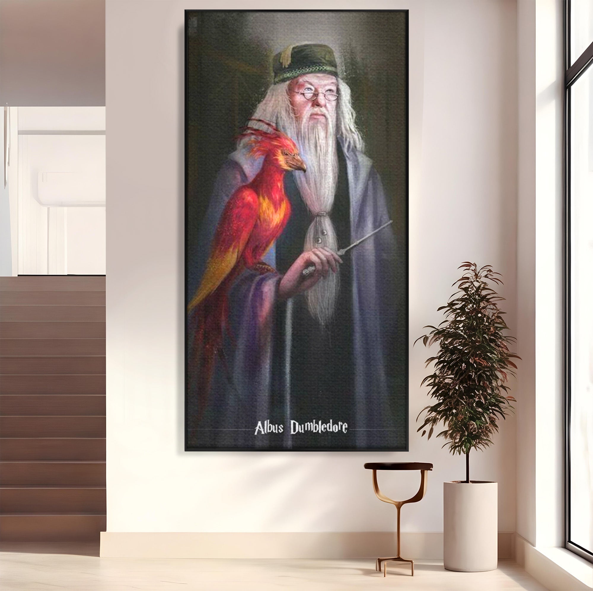 Tablou Canvas Premium LuxCanva® PI1228, Albus Dumbledore , Vrajitor, Pasare, Magie, Fantezie, Profesor, Living, Culori Vibrante