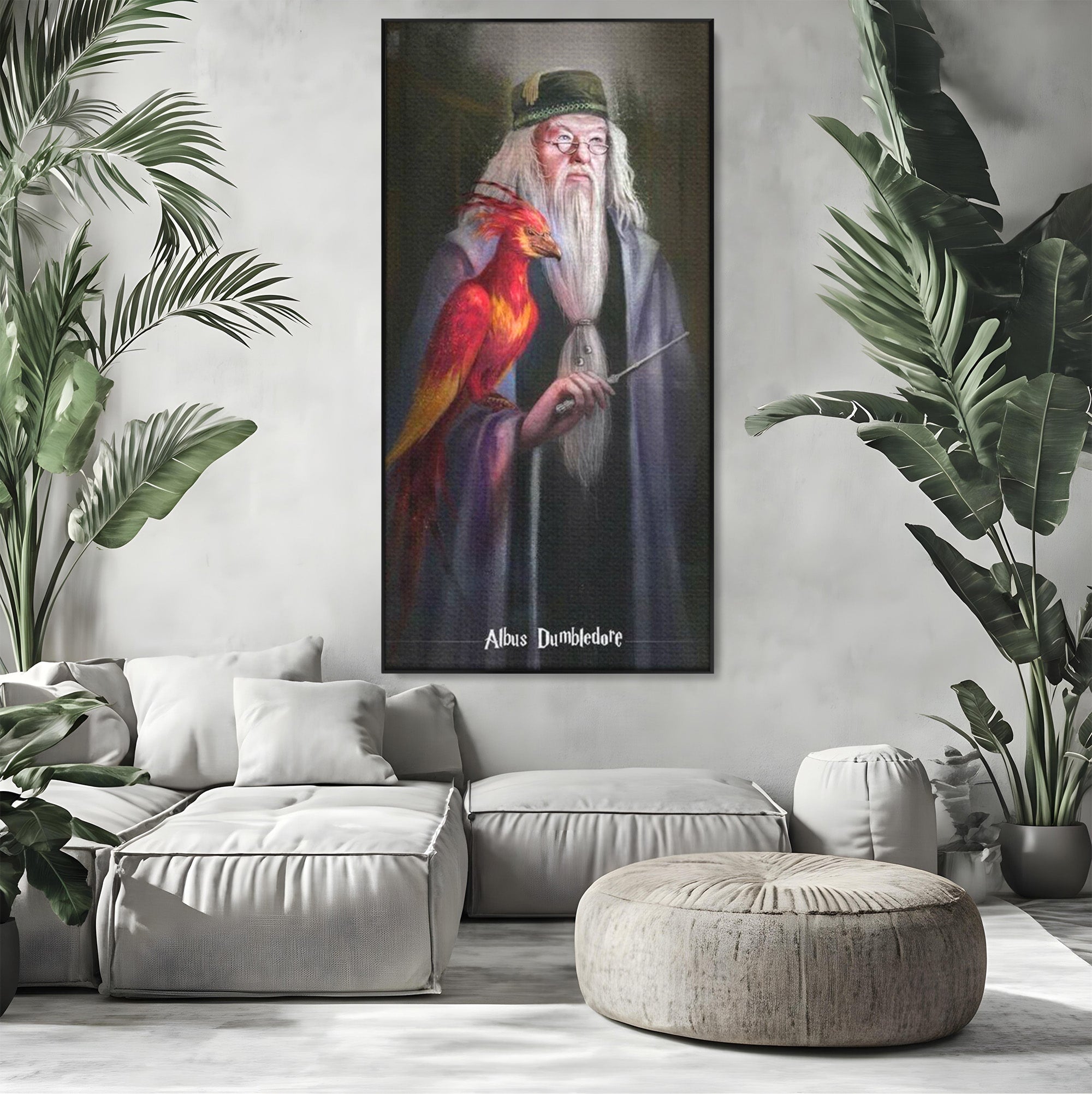 Tablou Canvas Premium LuxCanva® PI1228, Albus Dumbledore , Vrajitor, Pasare, Magie, Fantezie, Profesor, Living, Culori Vibrante