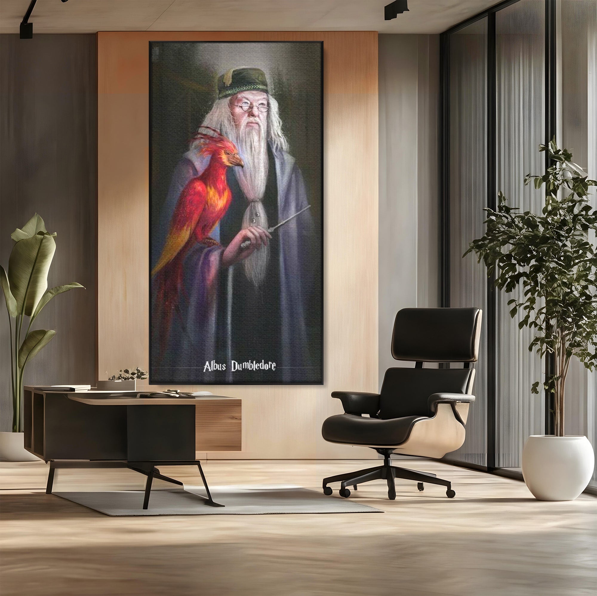 Tablou Canvas Premium LuxCanva® PI1228, Albus Dumbledore , Vrajitor, Pasare, Magie, Fantezie, Profesor, Living, Culori Vibrante