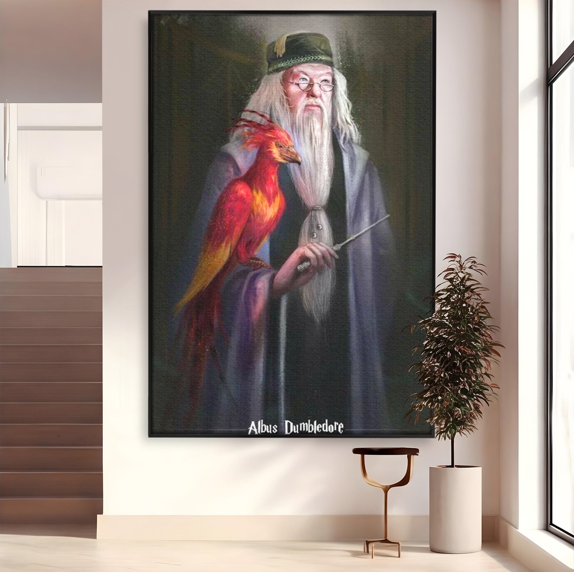 Tablou Canvas Premium LuxCanva® PI1228, Albus Dumbledore , Vrajitor, Pasare, Magie, Fantezie, Profesor, Living, Culori Vibrante