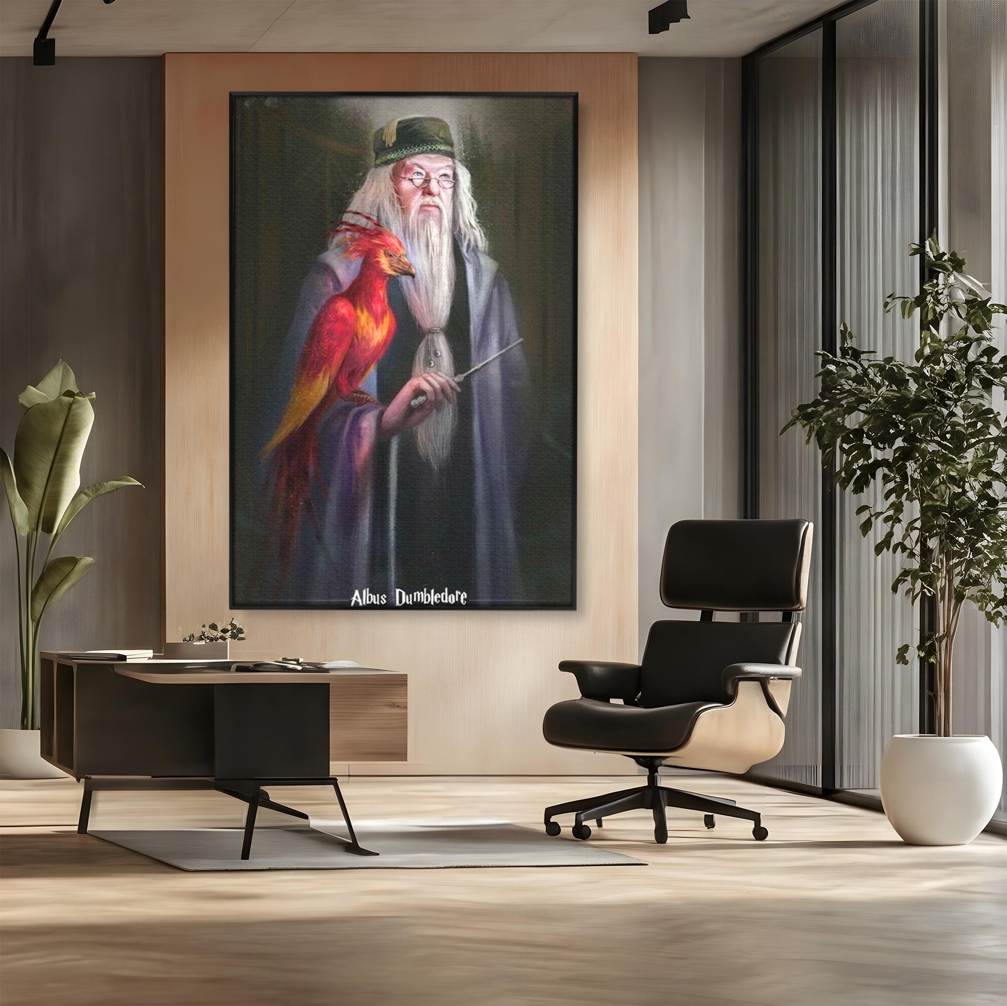 Tablou Canvas Premium LuxCanva® PI1228, Albus Dumbledore , Vrajitor, Pasare, Magie, Fantezie, Profesor, Living, Culori Vibrante