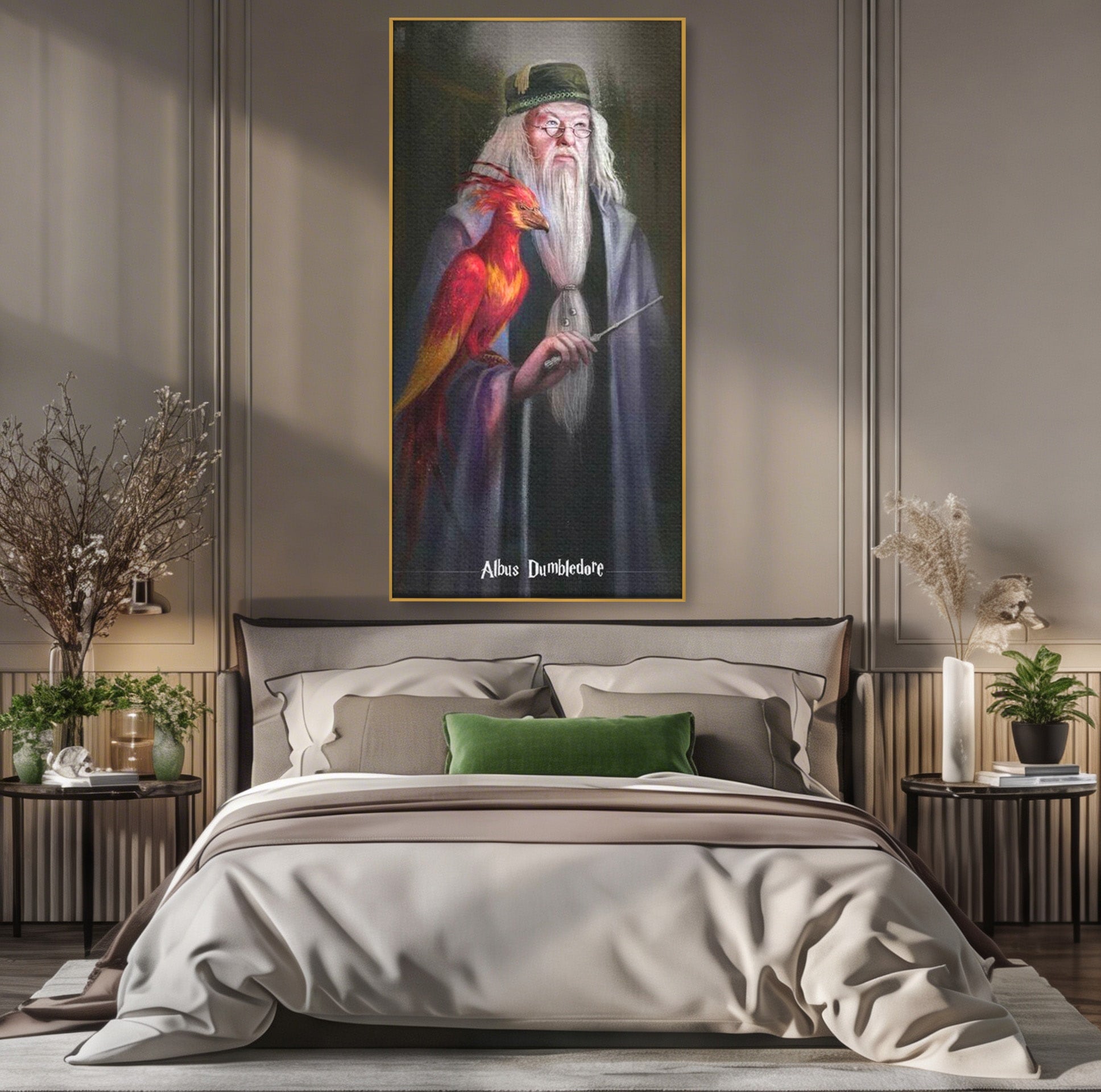 Tablou Canvas Premium LuxCanva® PI1228, Albus Dumbledore , Vrajitor, Pasare, Magie, Fantezie, Profesor, Living, Culori Vibrante