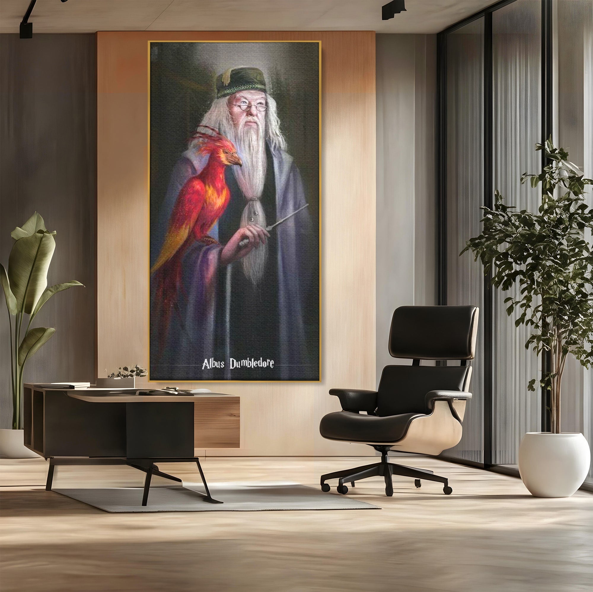 Tablou Canvas Premium LuxCanva® PI1228, Albus Dumbledore , Vrajitor, Pasare, Magie, Fantezie, Profesor, Living, Culori Vibrante