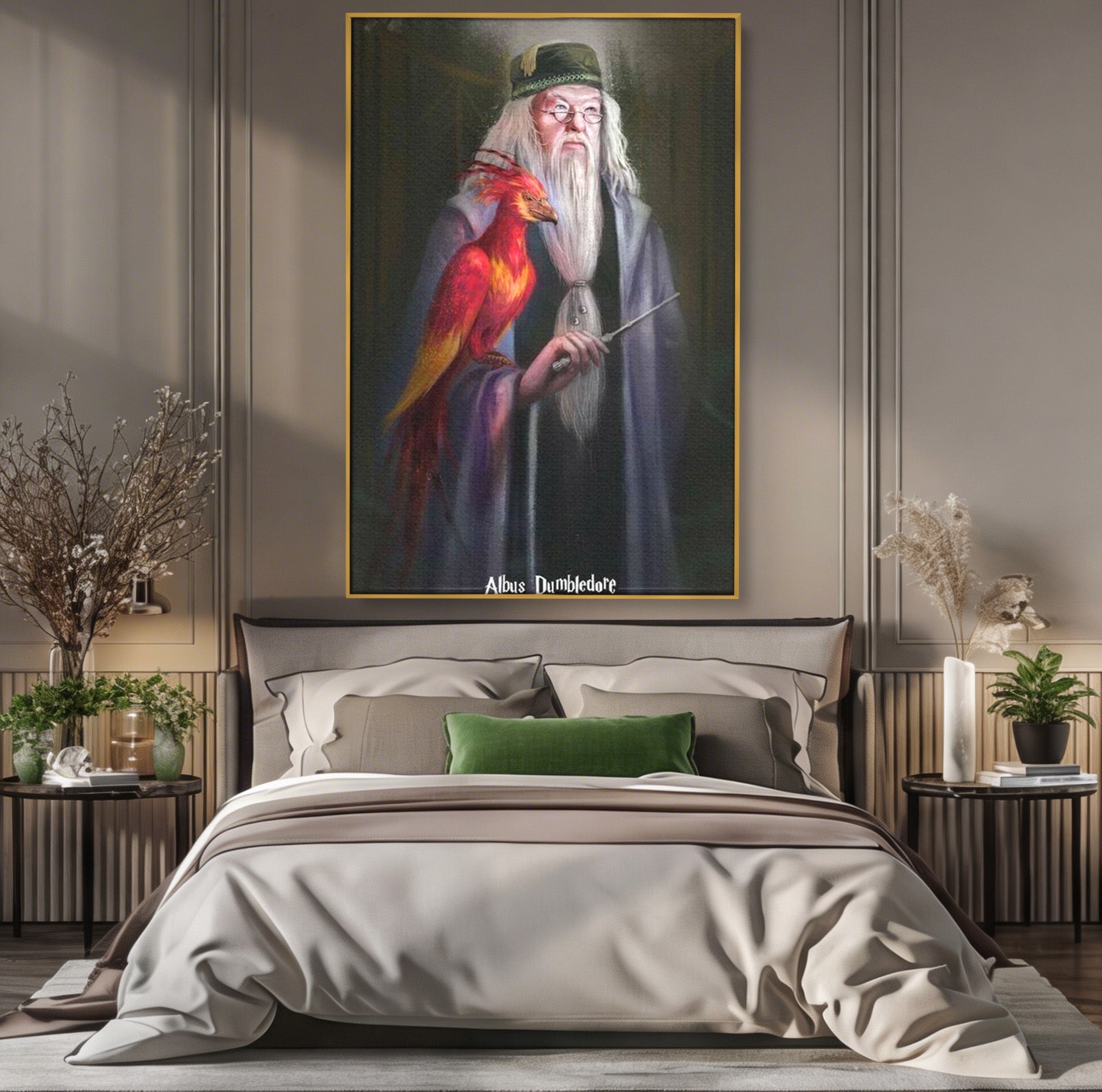 Tablou Canvas Premium LuxCanva® PI1228, Albus Dumbledore , Vrajitor, Pasare, Magie, Fantezie, Profesor, Living, Culori Vibrante